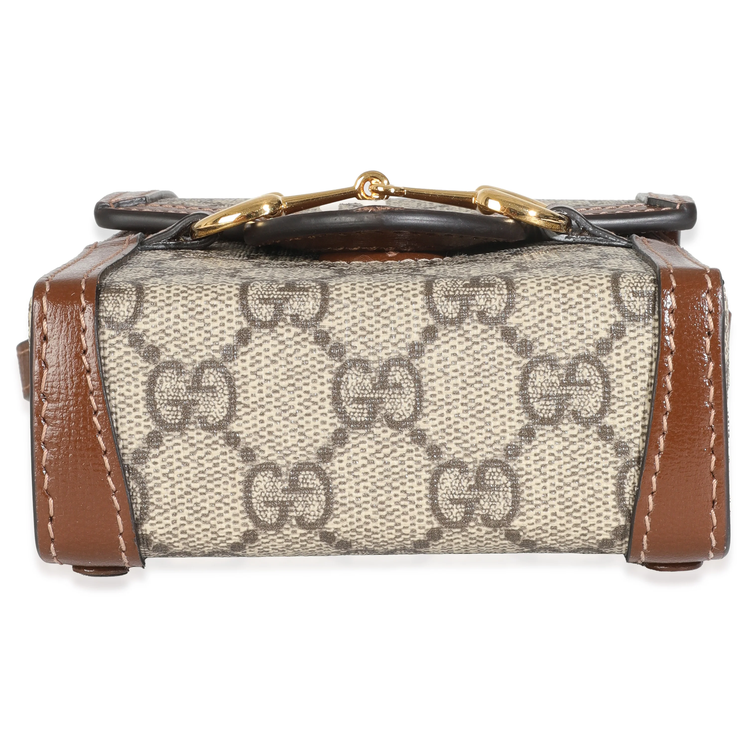 Beige GG Supreme Monogram Mini Horsebit 1955 Crossbody Bag - Image 5