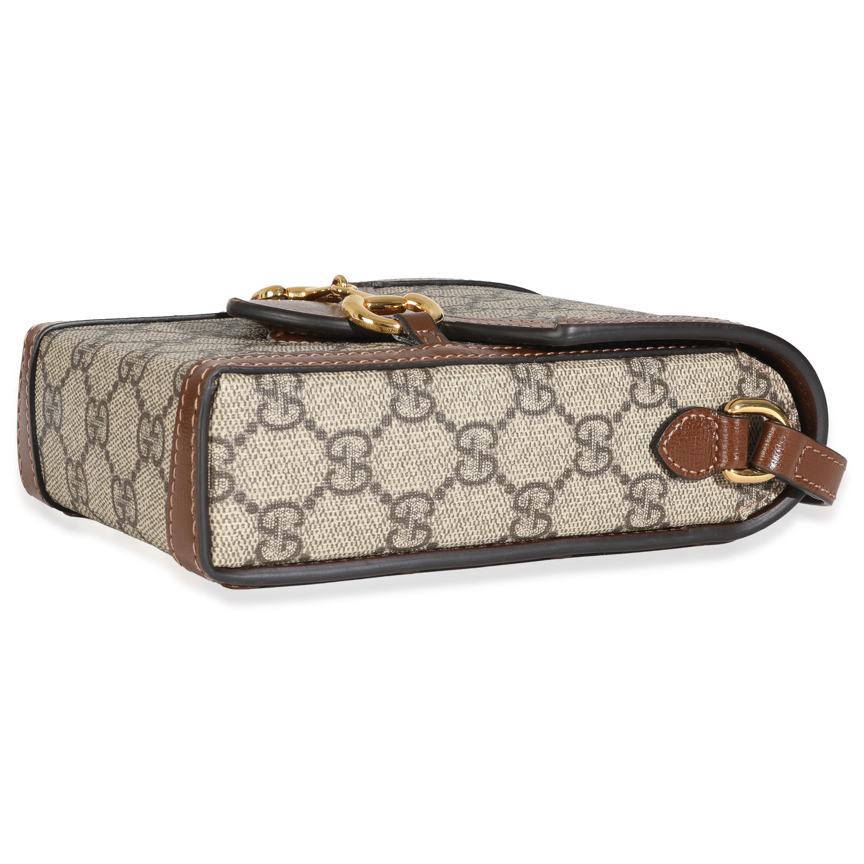 Beige GG Supreme Monogram Mini Horsebit 1955 Crossbody Bag - Image 7