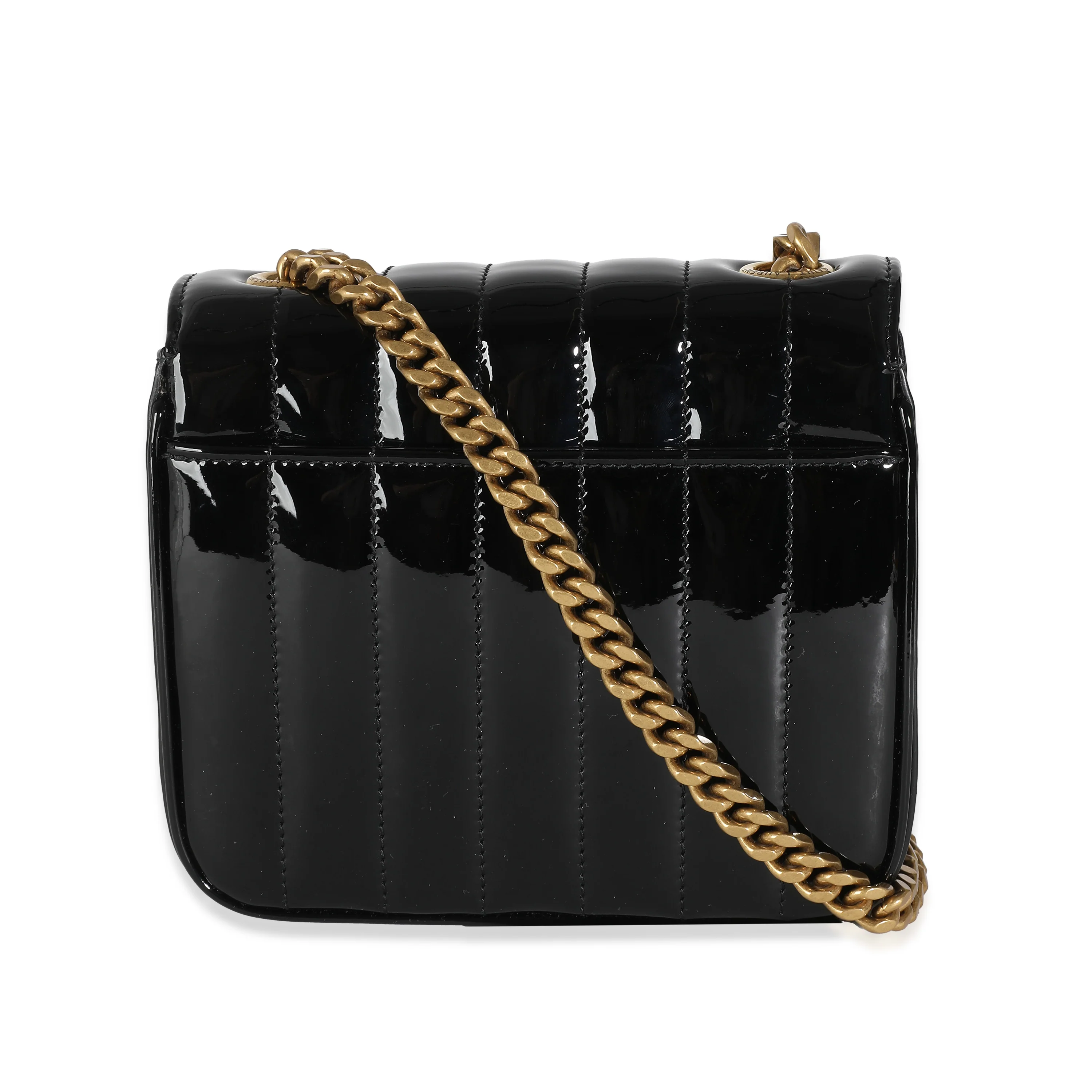 Black Patent Small Vicky Chain Bag - Image 4