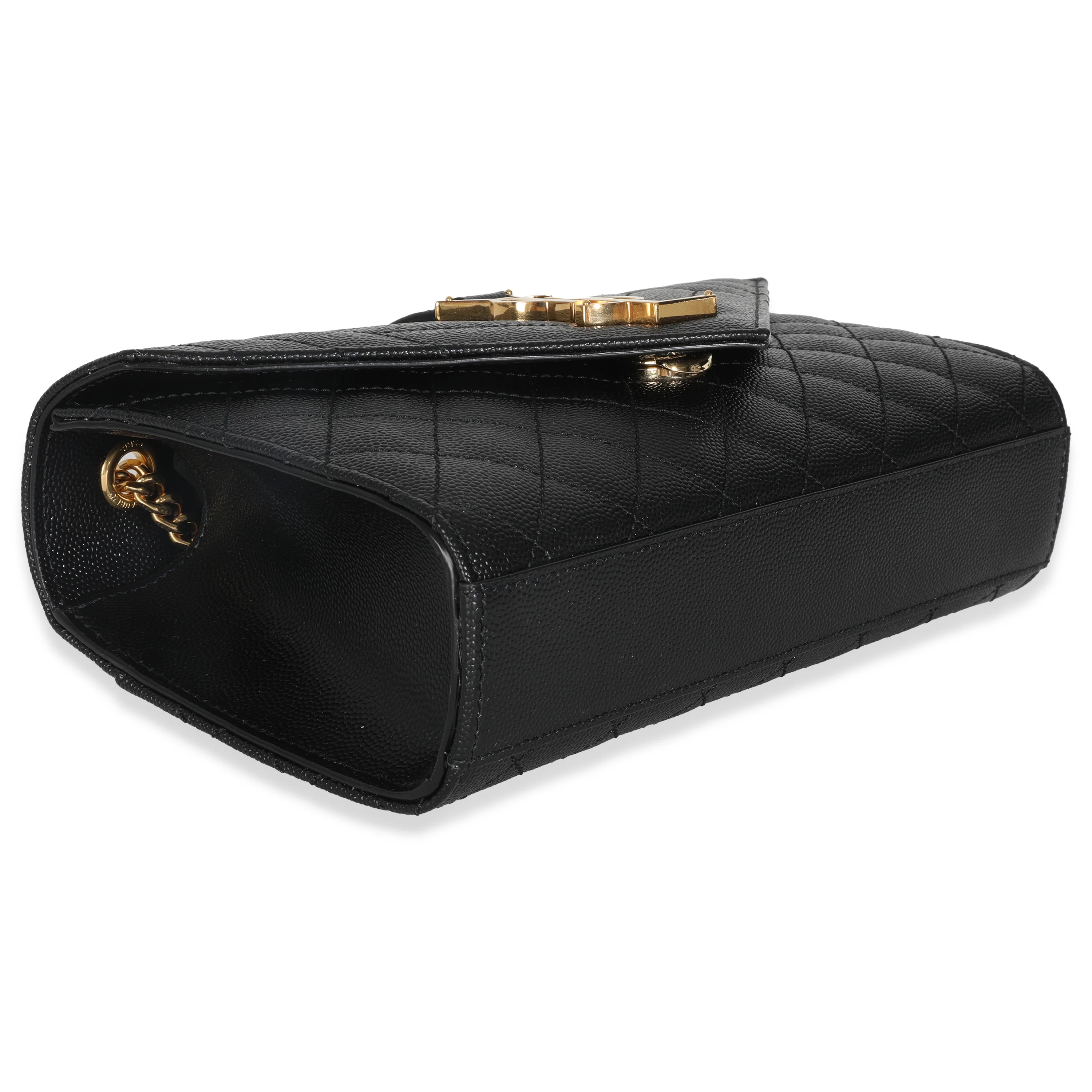 Black Grain De Poudre Mixed Triquilt Small Monogram Envelope Flap - Image 7