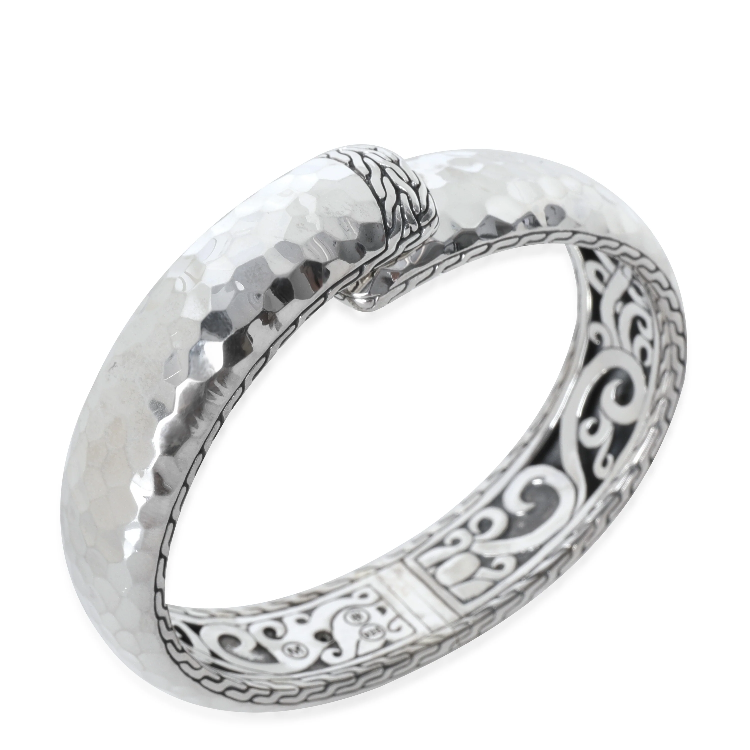 Sterling Silver  Hammered Hinged Bracelet - Image 3