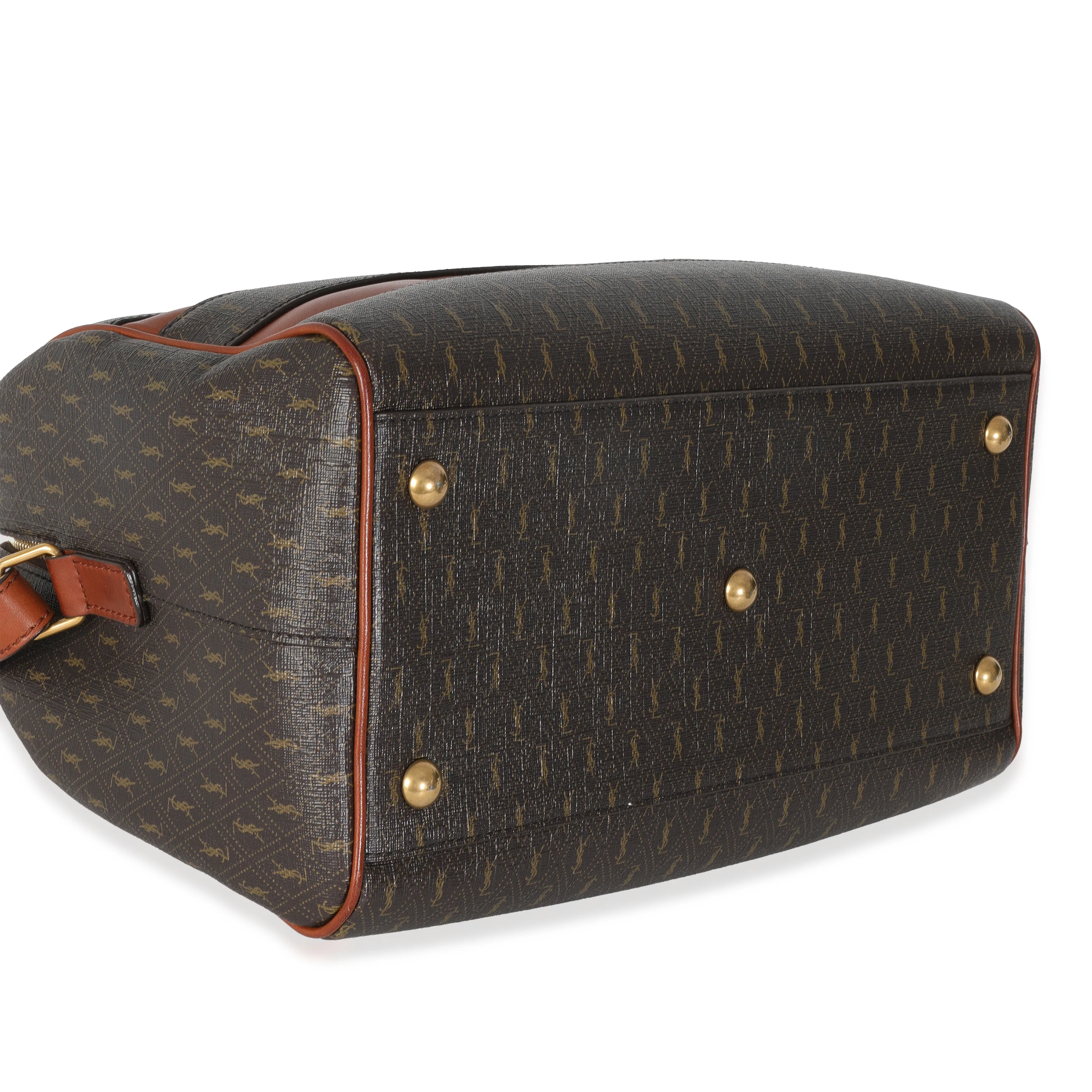 Monogram Canvas Tan Calfskin Classic Duffle Bag - Image 6