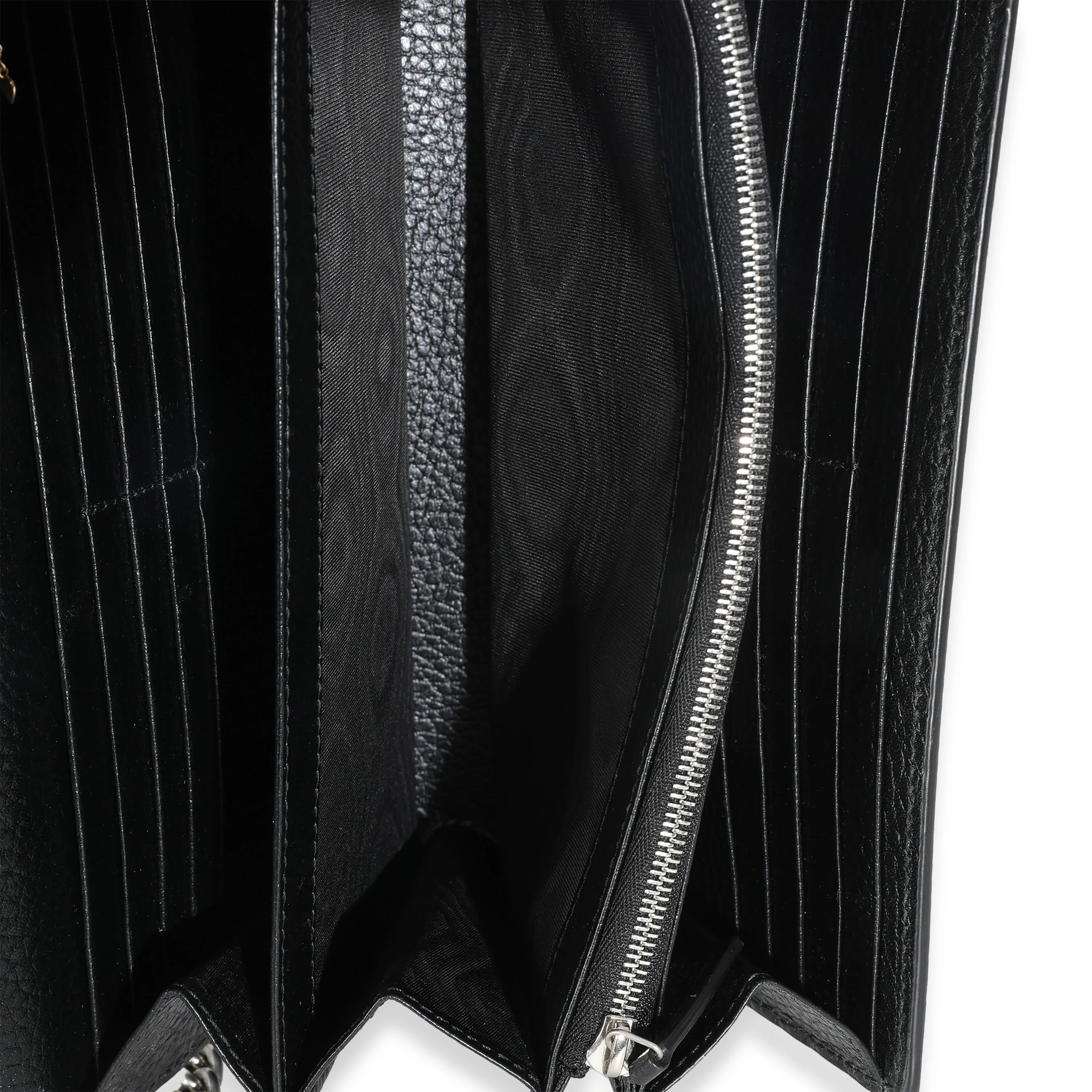Black Dollar Calfskin Dionysus Chain Wallet - Image 9