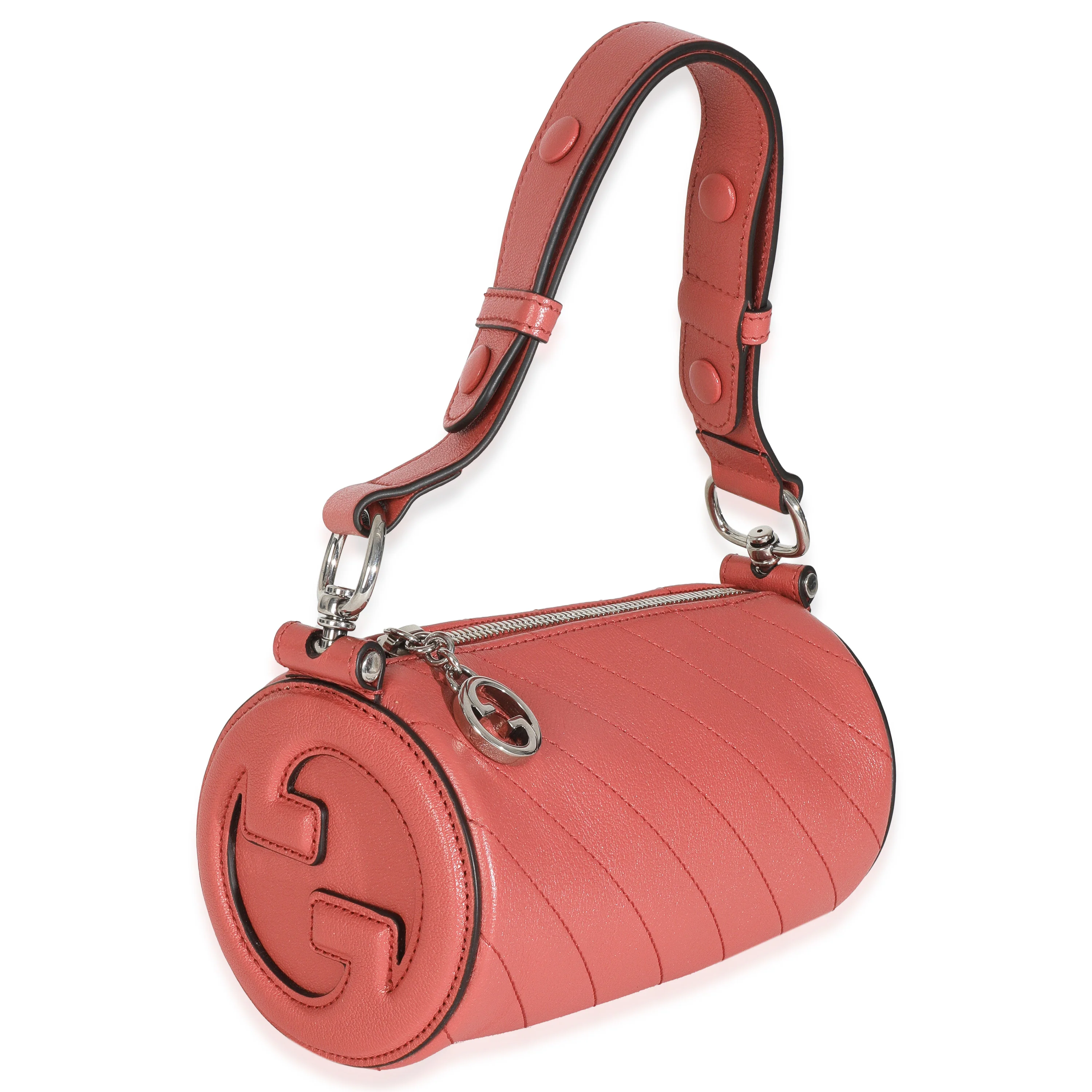 Pink Diagonal Quilted Calfskin Mini Blondie Barrel Bag - Image 3
