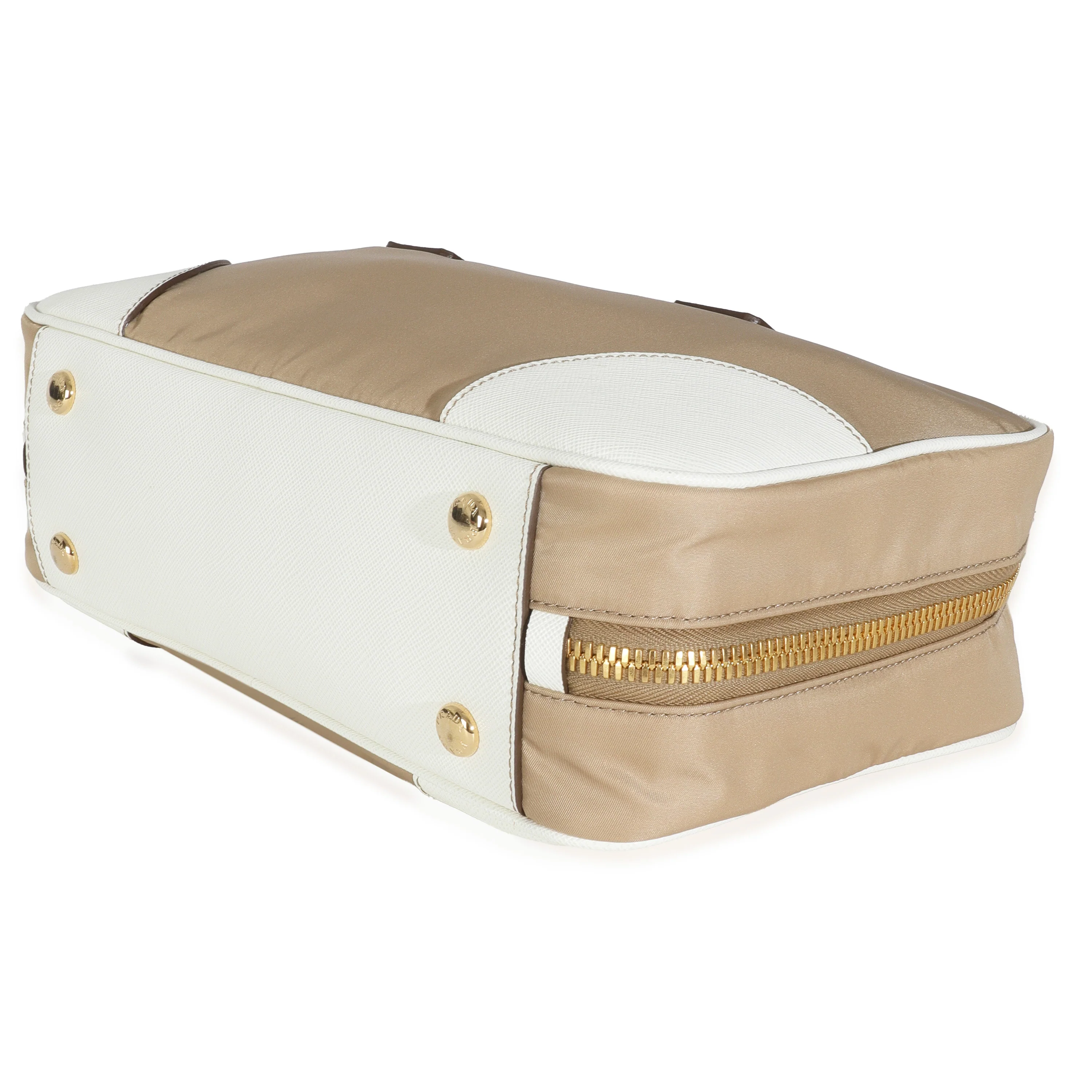 Beige White Re-Nylon Saffiano Medium Re-Edition 1978 - Image 7