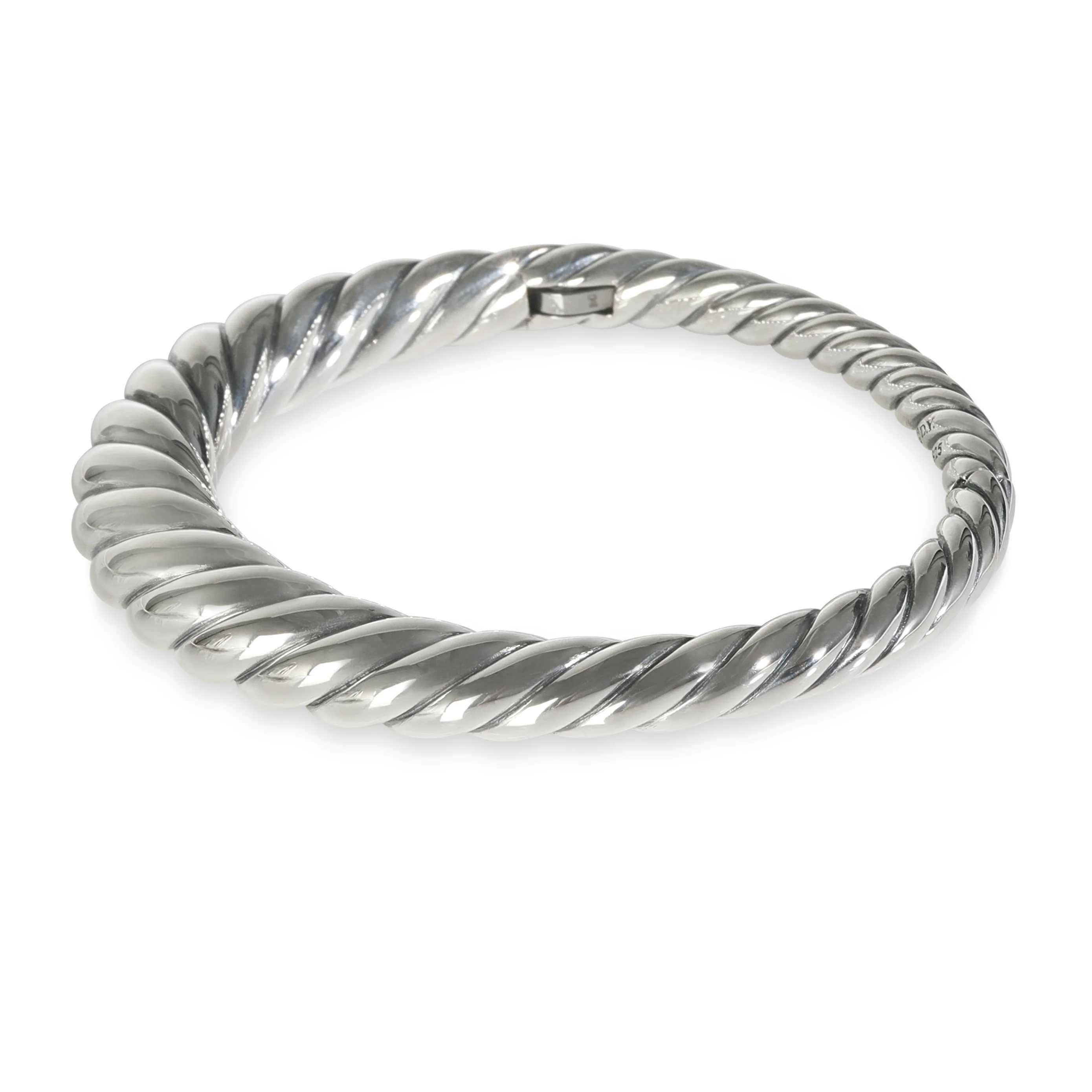 Sterling Silver Pure Form Cable Bracelet - Image 2