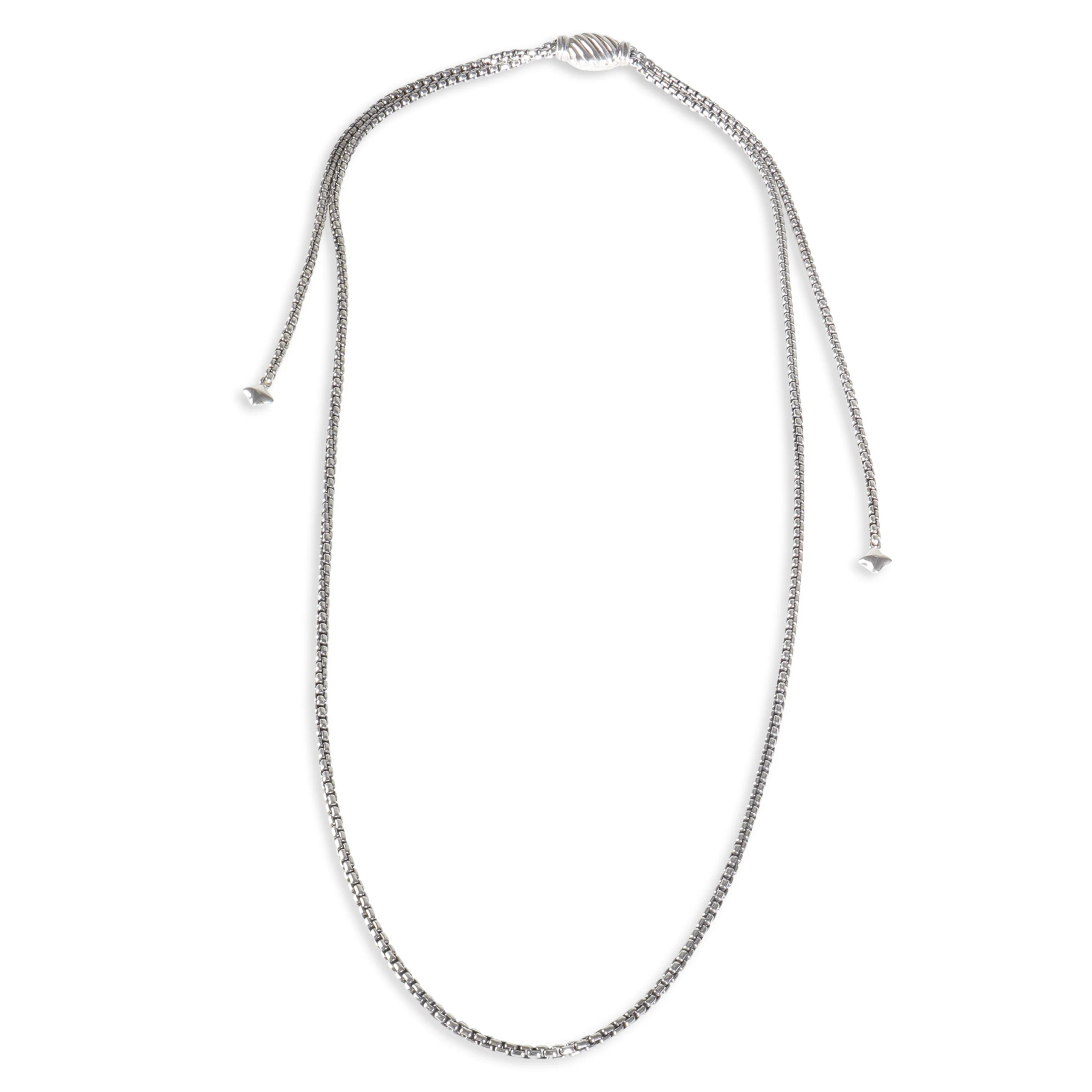 Sterling Silver  Slider Box Chain Necklace - Image 3