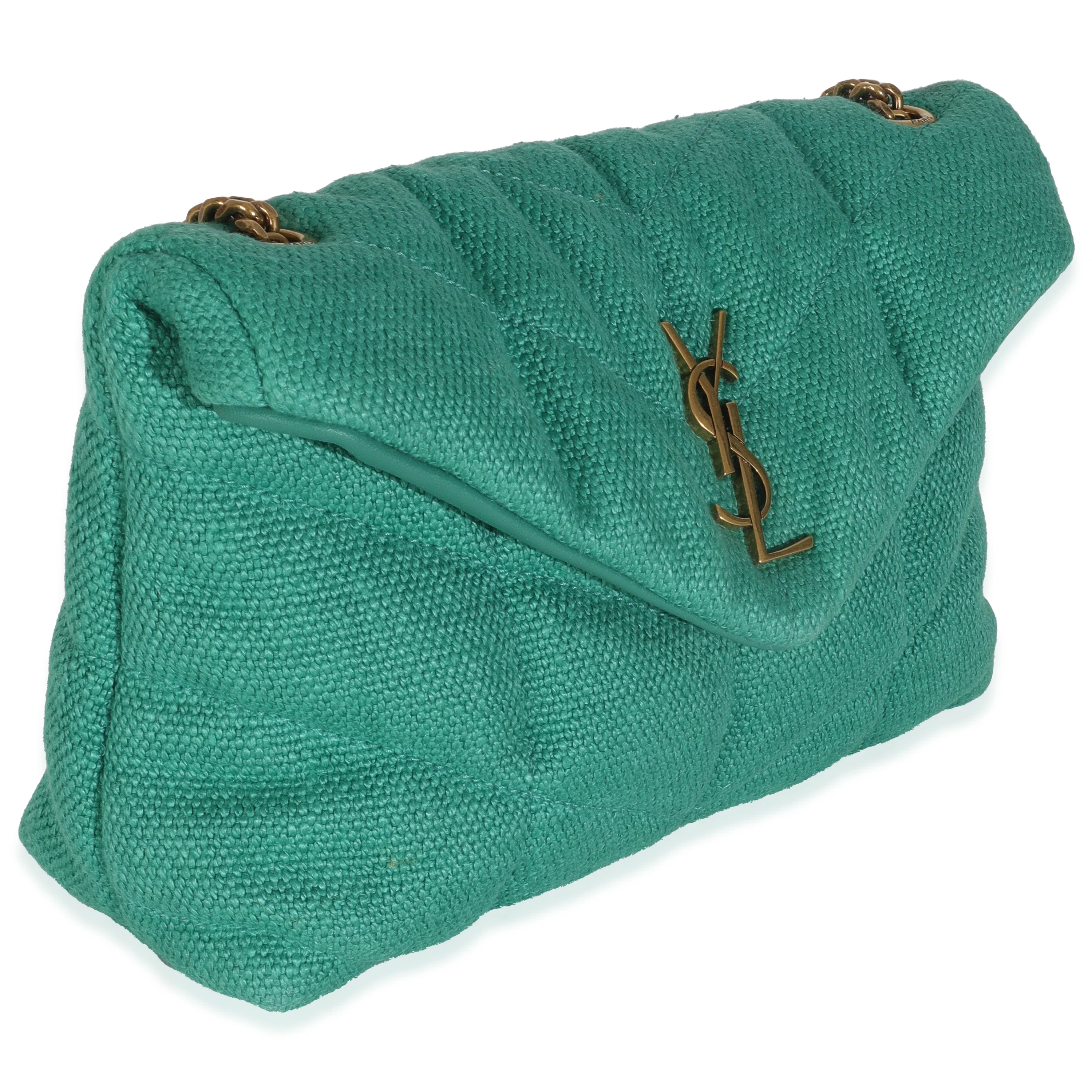 Basil Quilted Canvas Toy Loulou Puffer Chain Satchel - Image 3