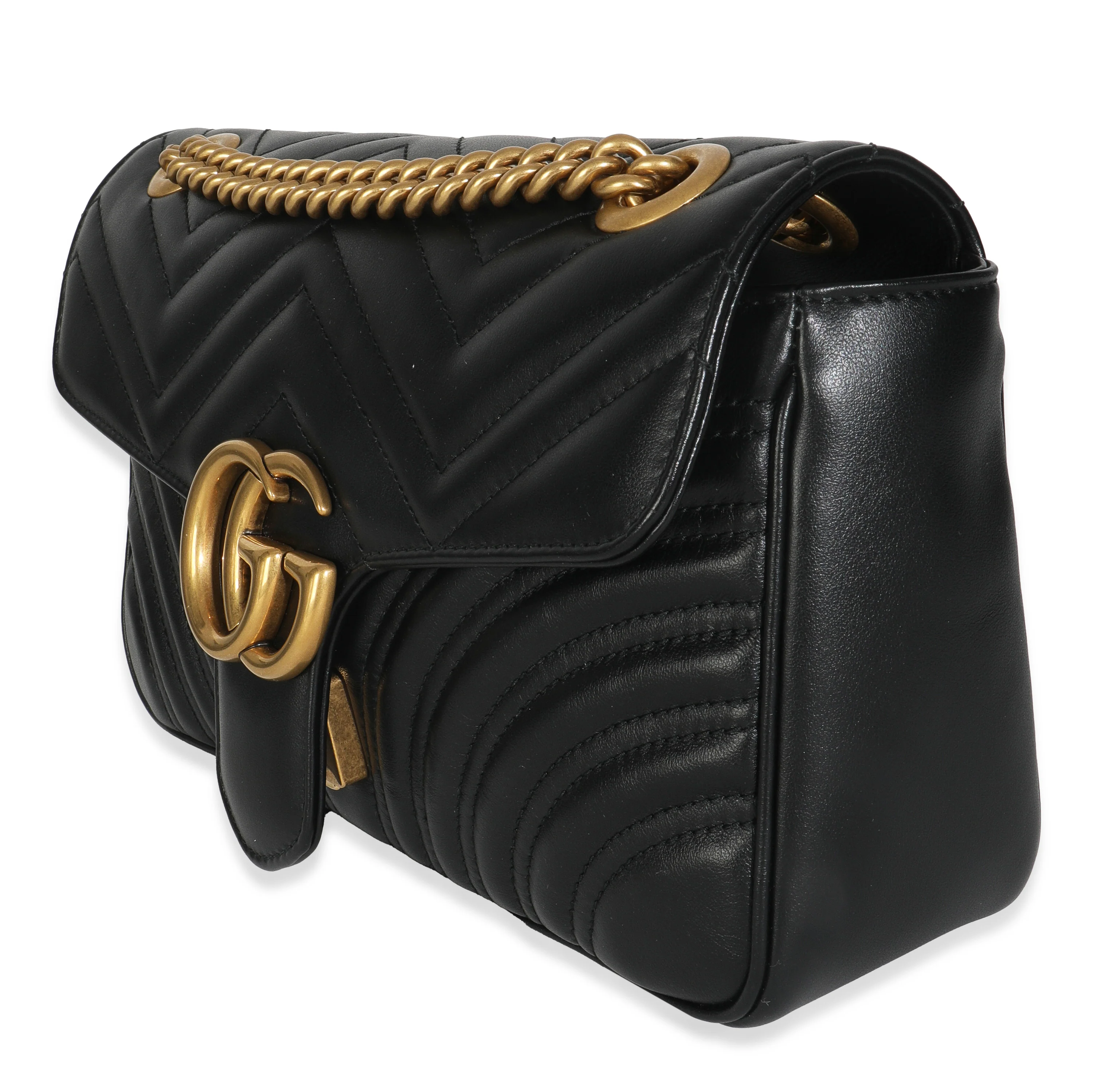 Black Calfskin Matelasse Medium GG Marmont Shoulder Bag - Image 2