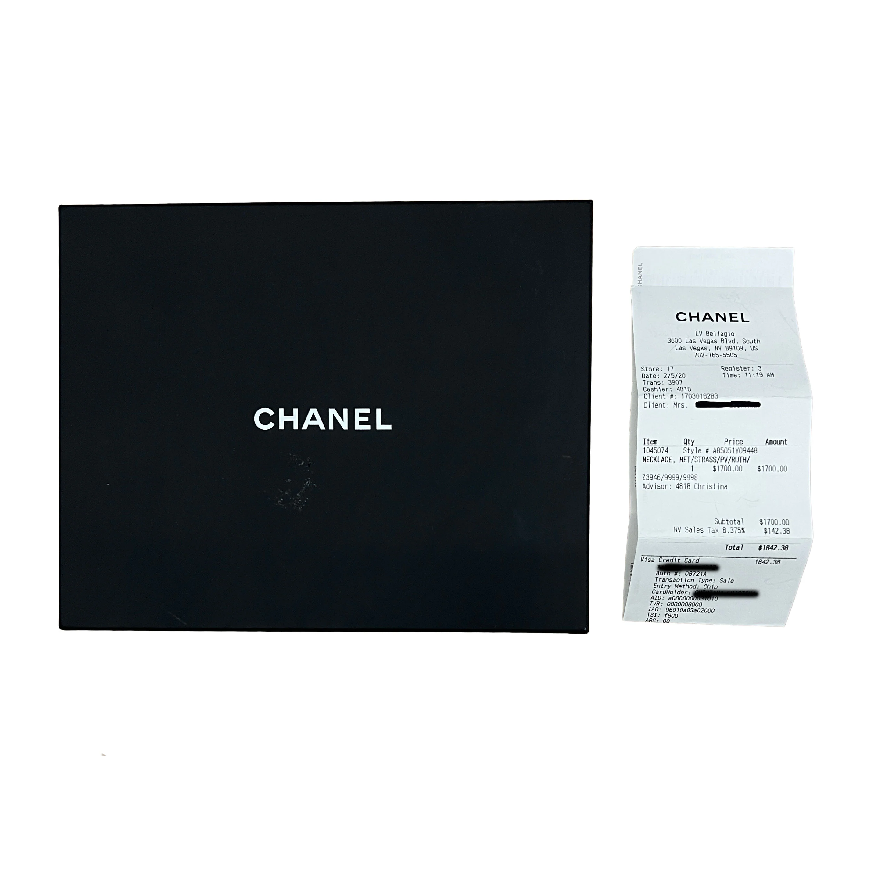 2019 CC Station Grey Bead Necklace - Image 4