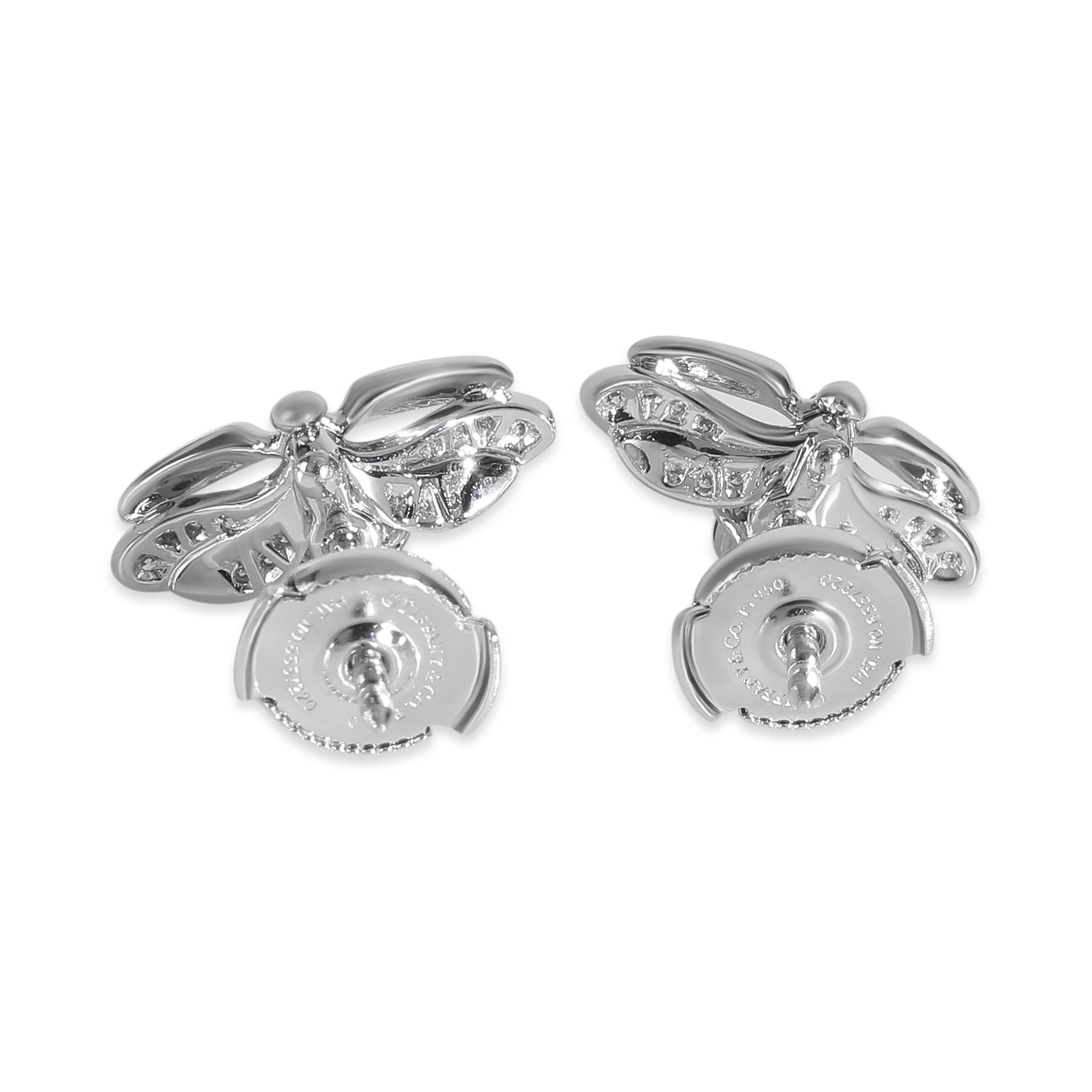 Platinum Diamond Paper Flowers Firefly Earrings - Image 4