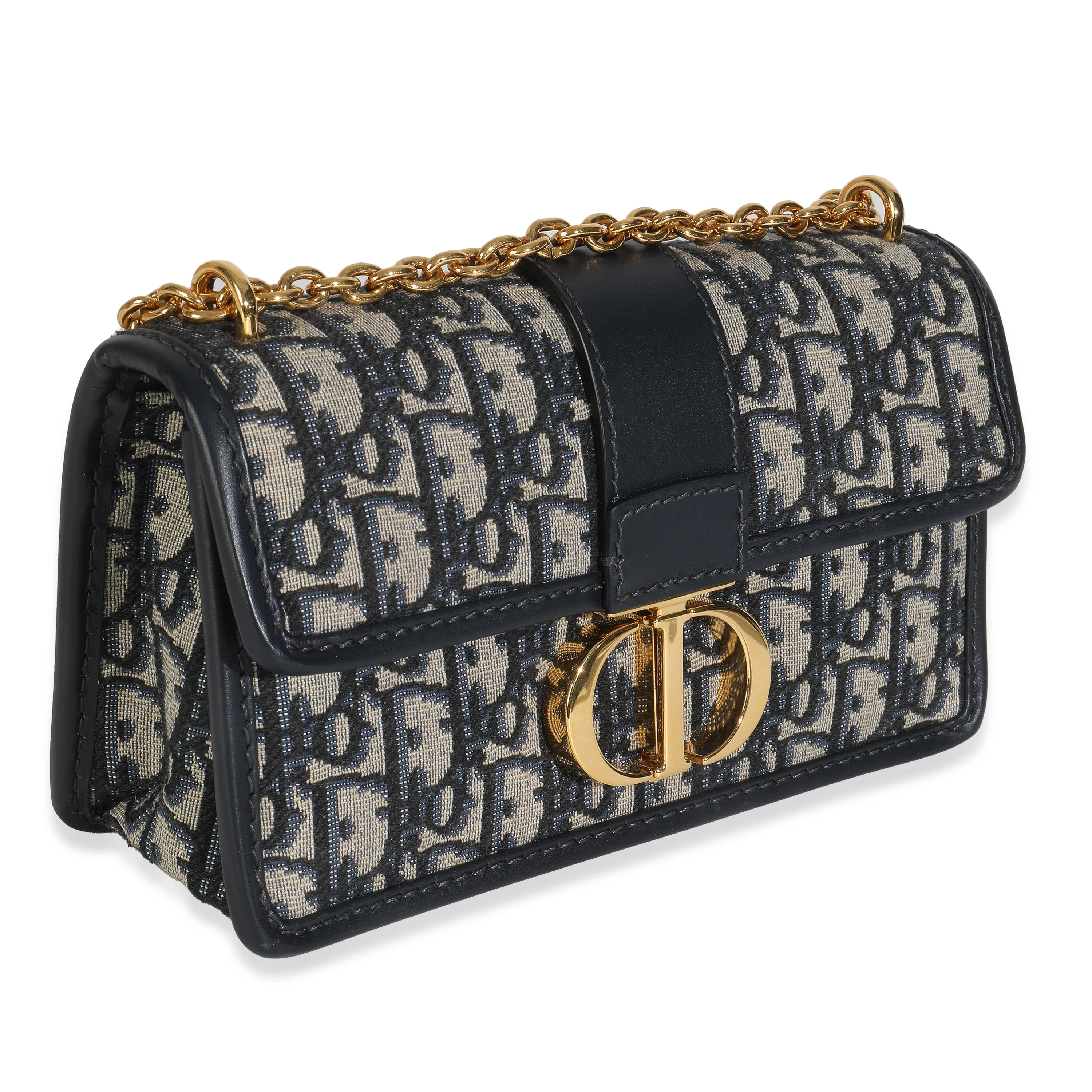 Blue Oblique 30 Montaigne East West Chain Flap Bag - Image 3