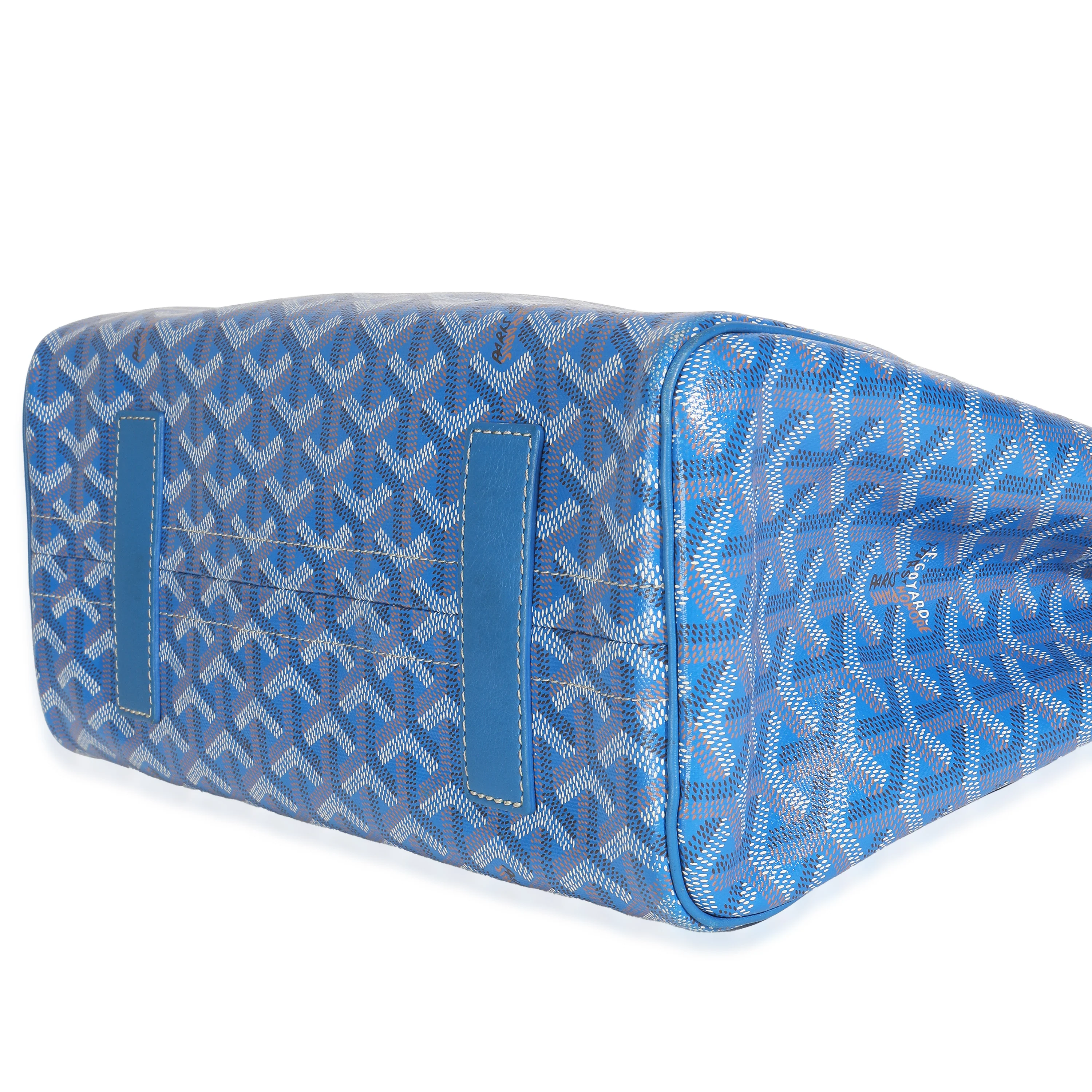 Blue Goyardine Canvas Rouette Souple PM - Image 7