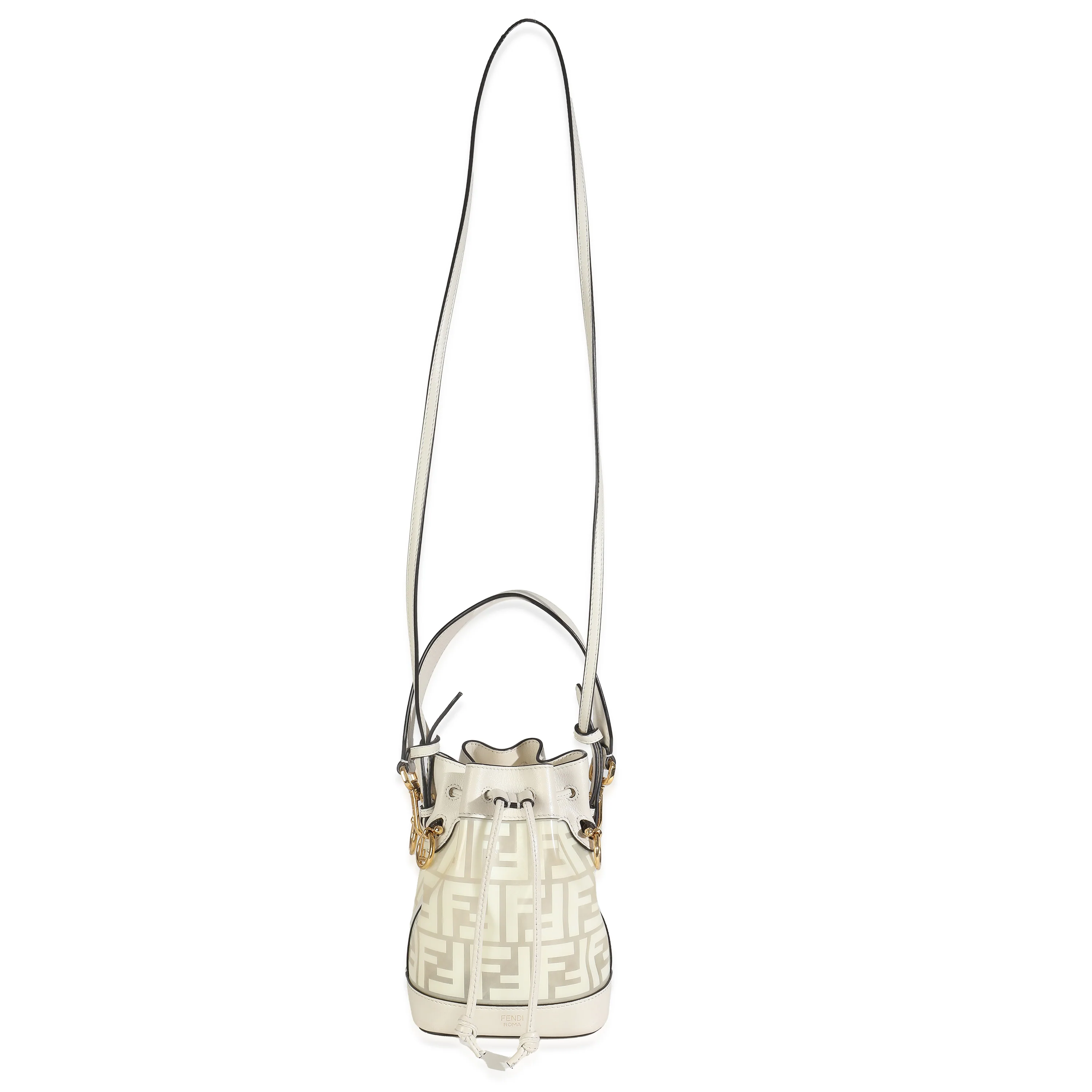 White TPU FF Vitello Grace F is Fendi Mini Mon Tresor Bucket Bag - Image 8