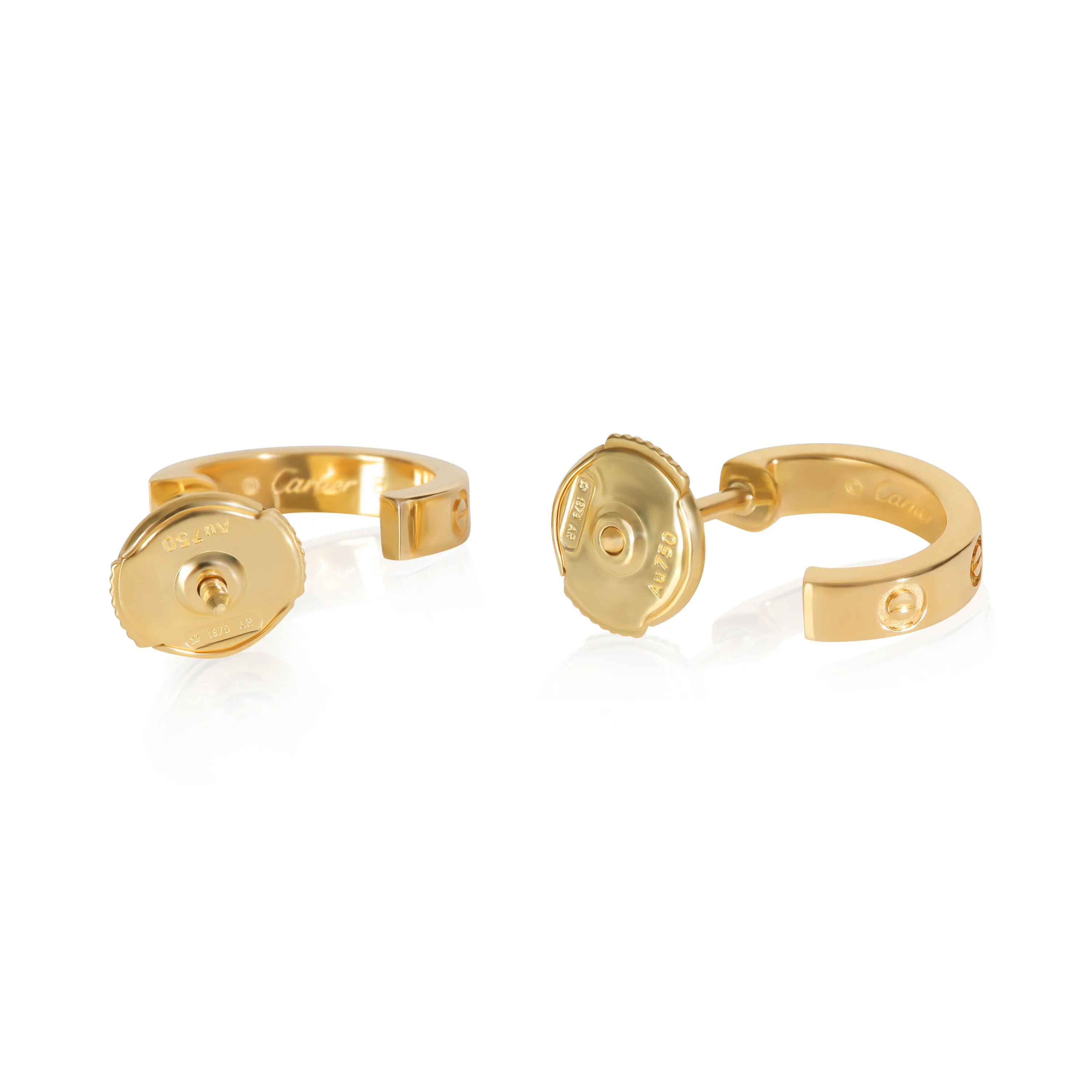 Yellow Gold  Small Model Love Hoop Earrings - Image 6