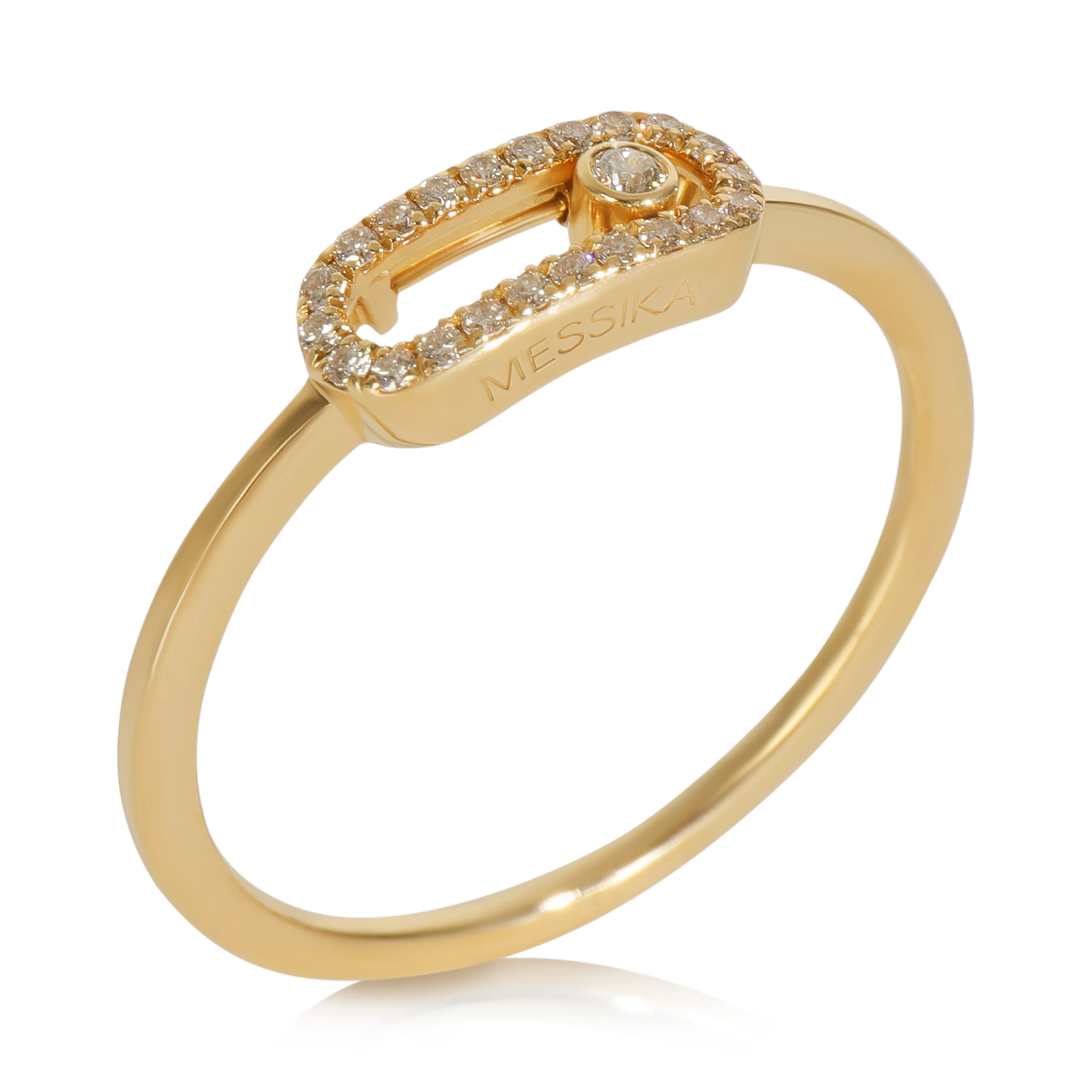 Yellow Gold Diamond Move Uno Ring - Image 4
