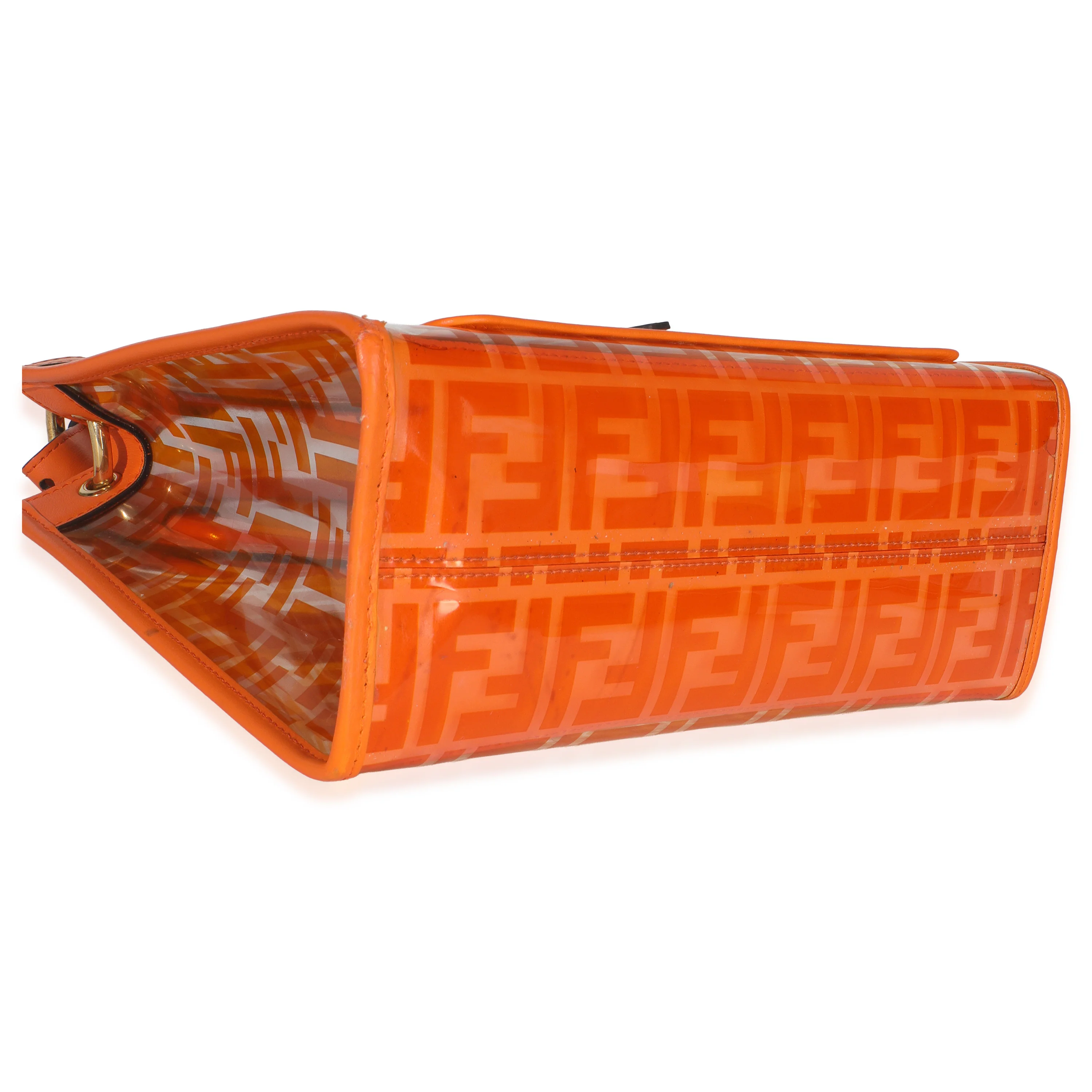 Orange TPU FF Vitello Century Plexiglass Small Runaway Shopper Tote - Image 6