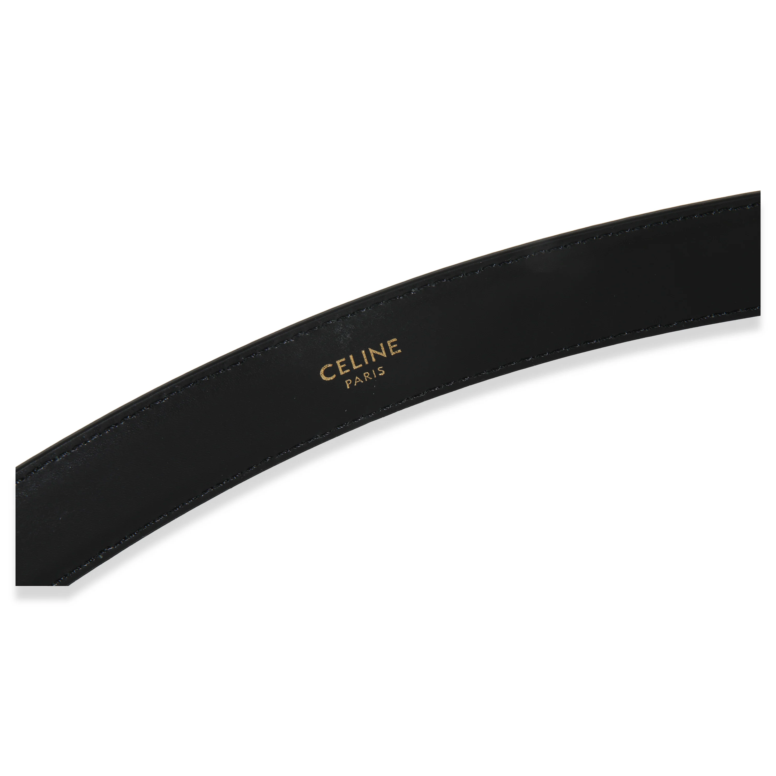 Black Taurillon Gold Buckle Medium Western Belt 70 - Image 4