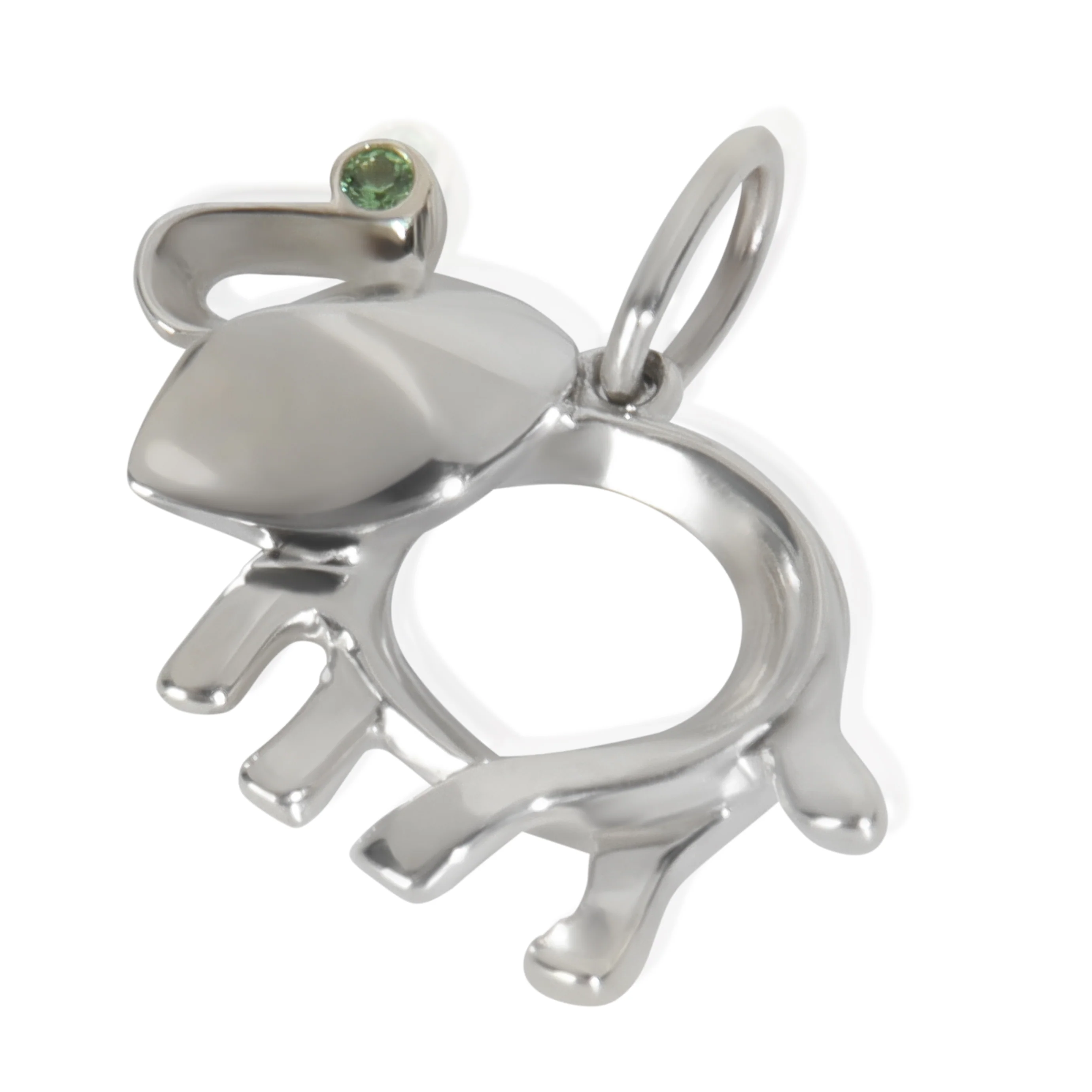 Sterling Silver Tsavorite Save The Wild Elephant Charm - Image 5