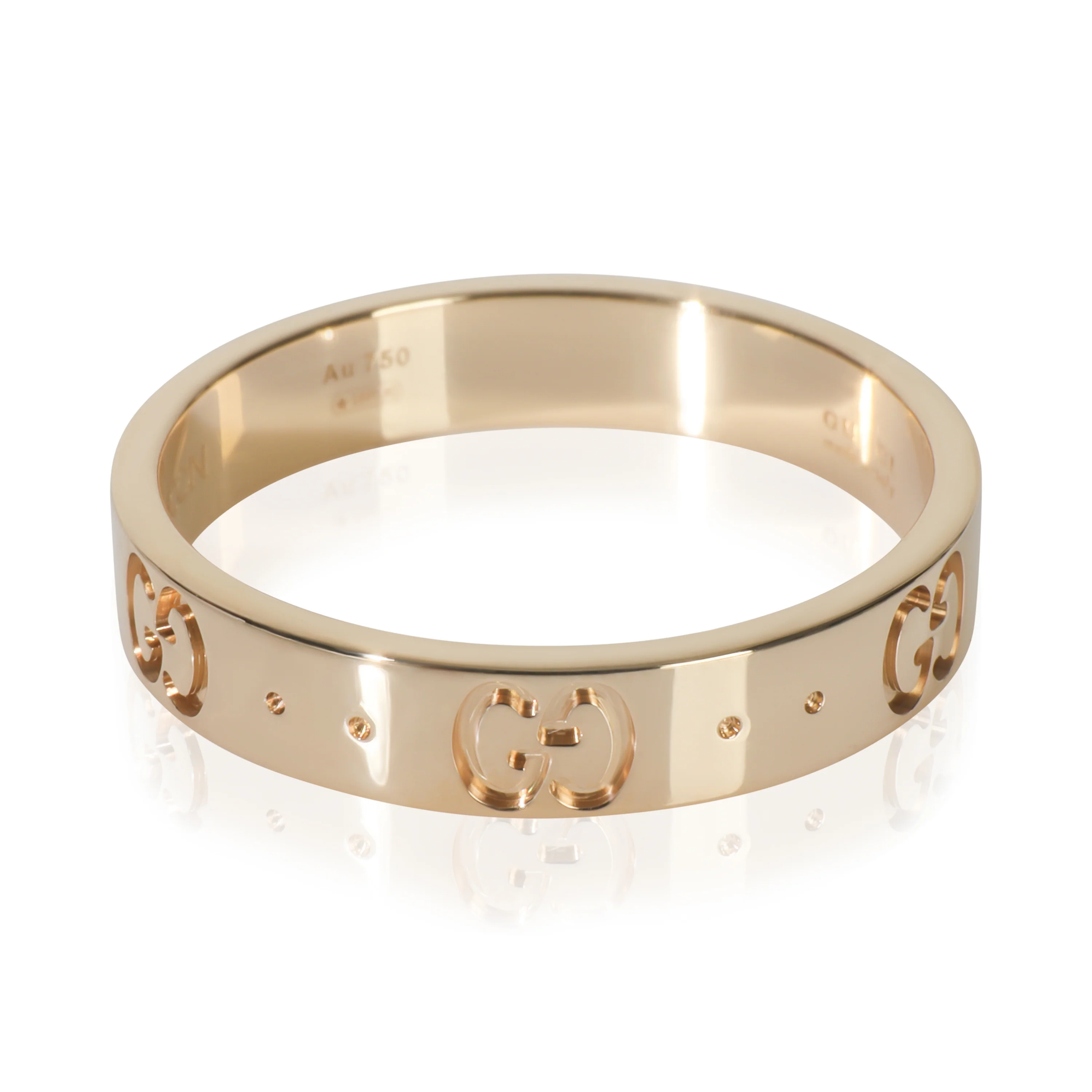 Yellow Gold  Thin Icon Ring - Image 2