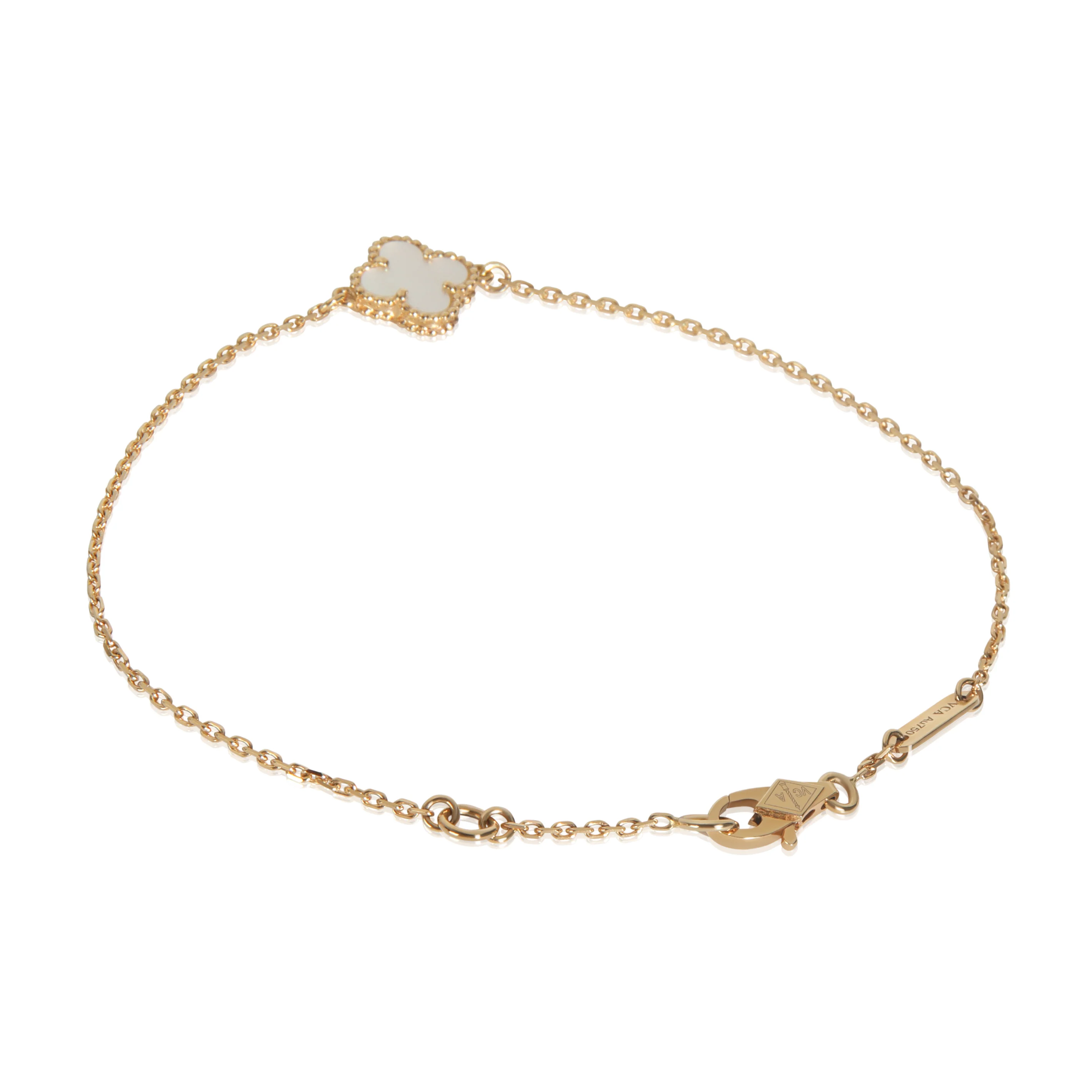 Yellow Gold Mother Of Pearl Sweet Alhambra Bracelet - Image 3