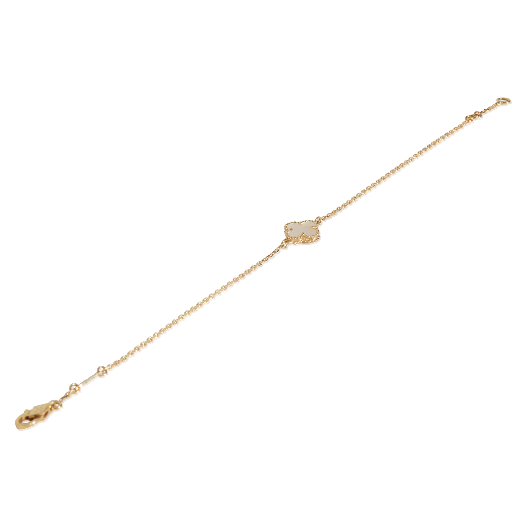 Yellow Gold Mother Of Pearl Sweet Alhambra Bracelet - Image 4