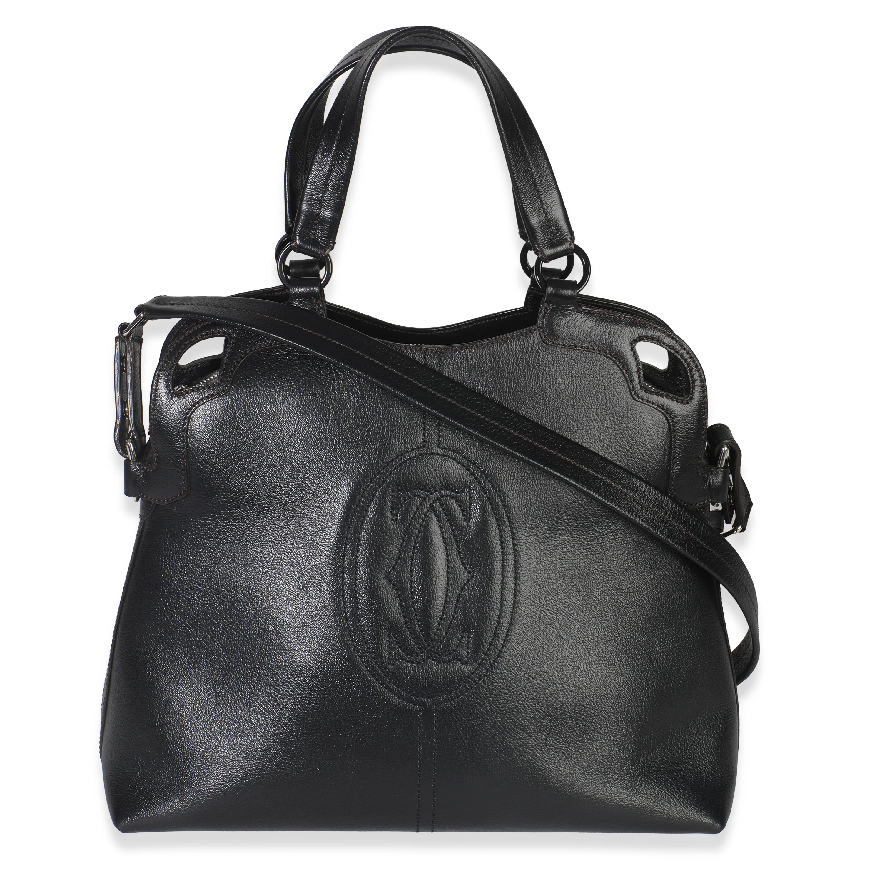 Black Buffalo Leather Marcello De Cartier Shopping Bag - Image 4