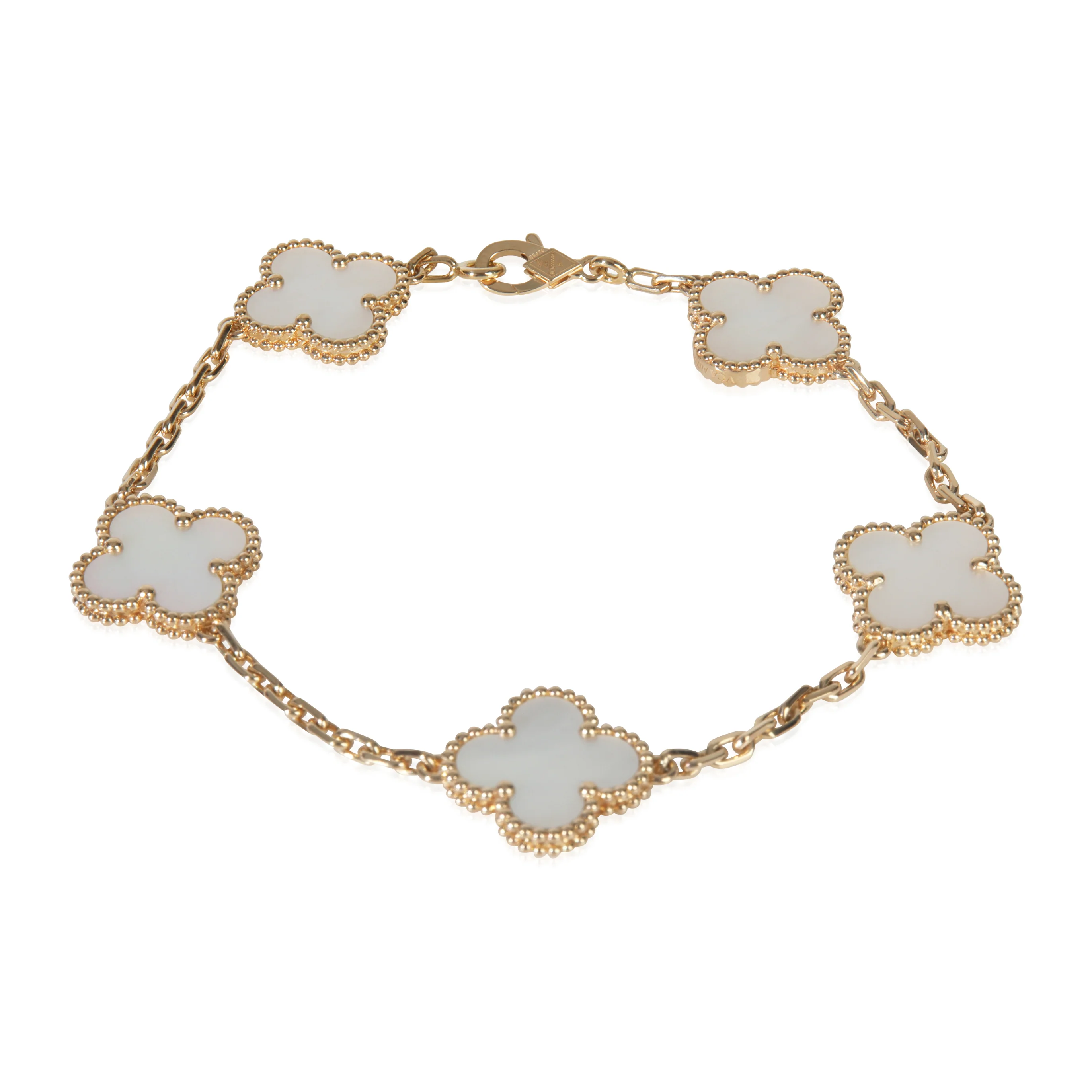 Yellow Gold Mother Of Pearl Vintage Alhambra Bracelet