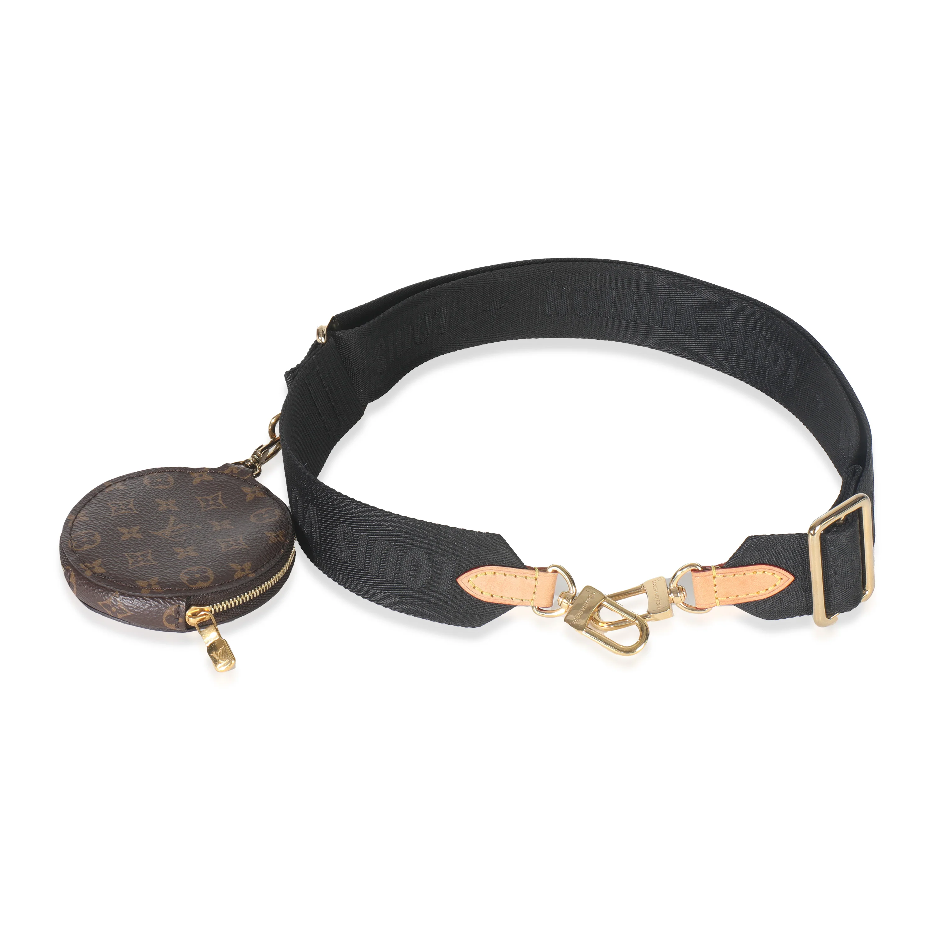 Black Jacquard Canvas Bandouliere Strap With Coin Purse
