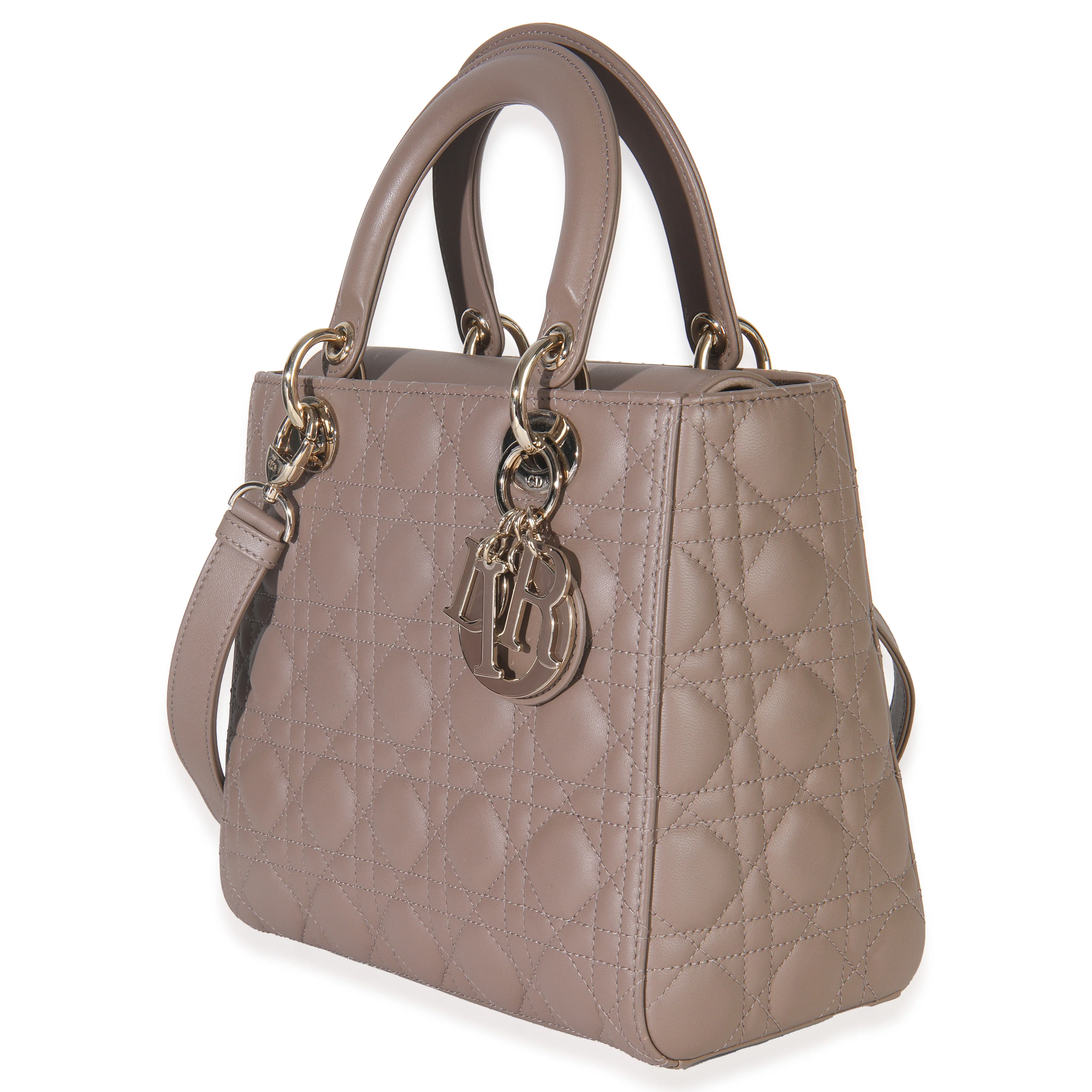 Taupe Lambskin Cannage Medium Lady Dior - Image 2