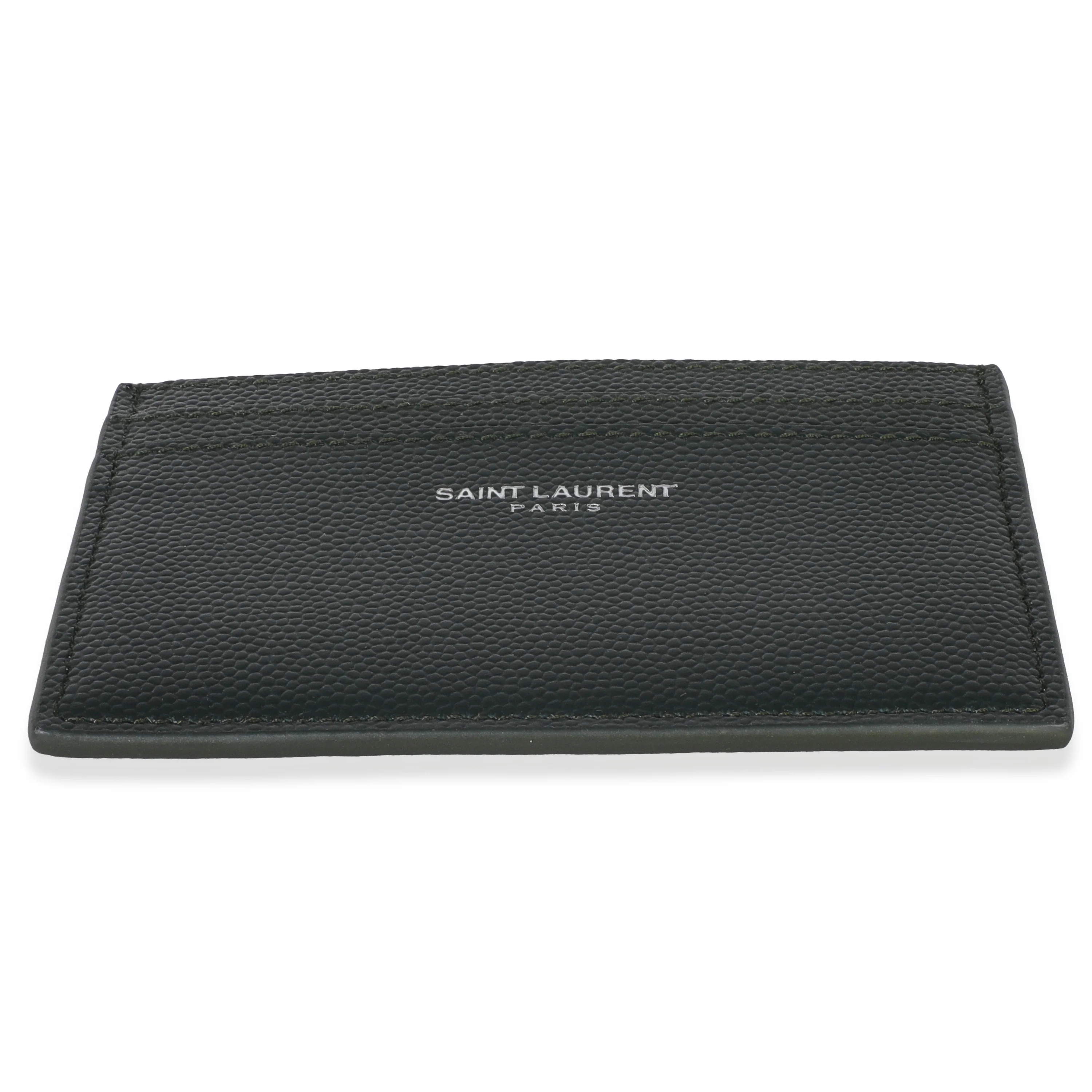 Dark Khaki Grain De Poudre Credit Card Case - Image 4