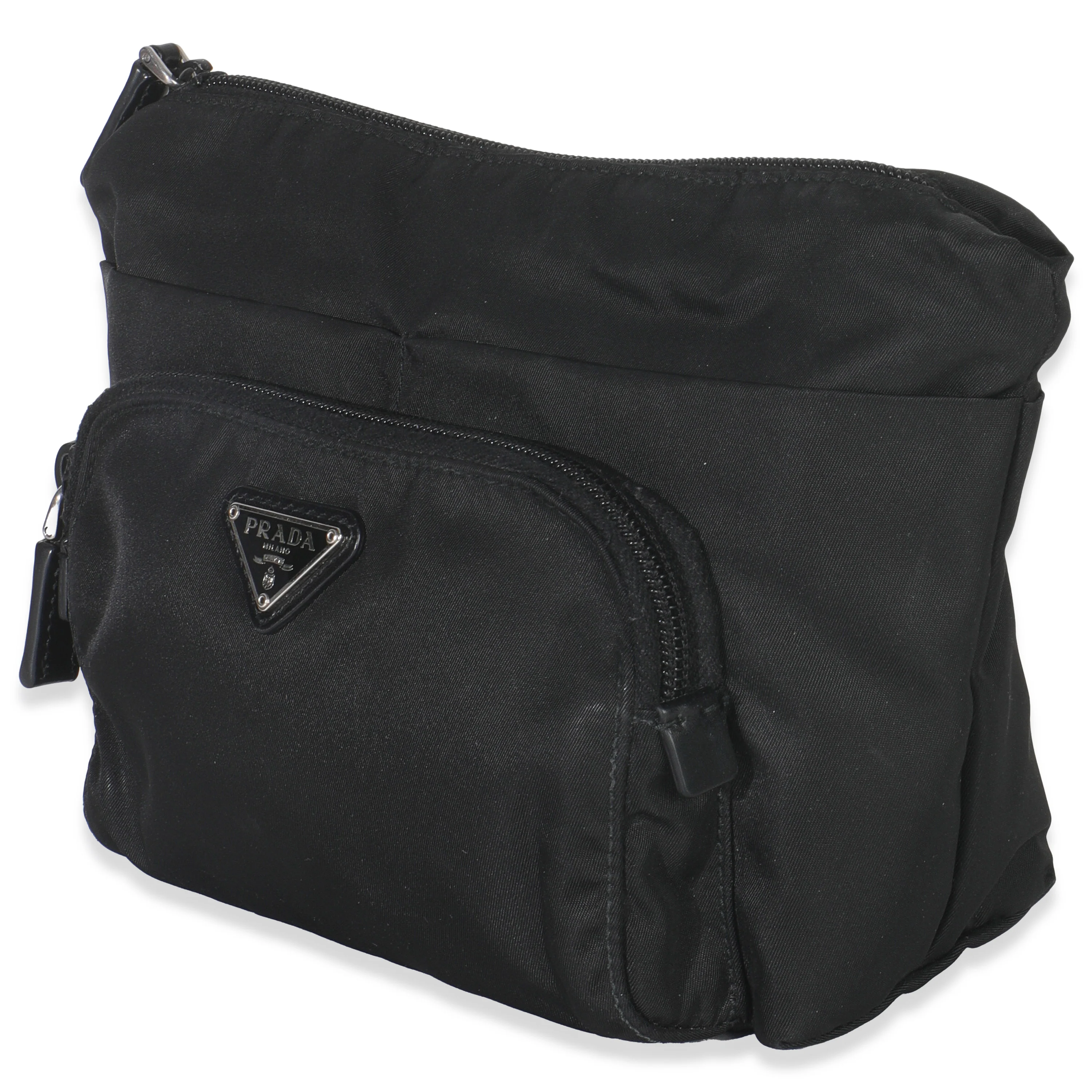 Black Nylon Front Pocket Pouch - Image 2