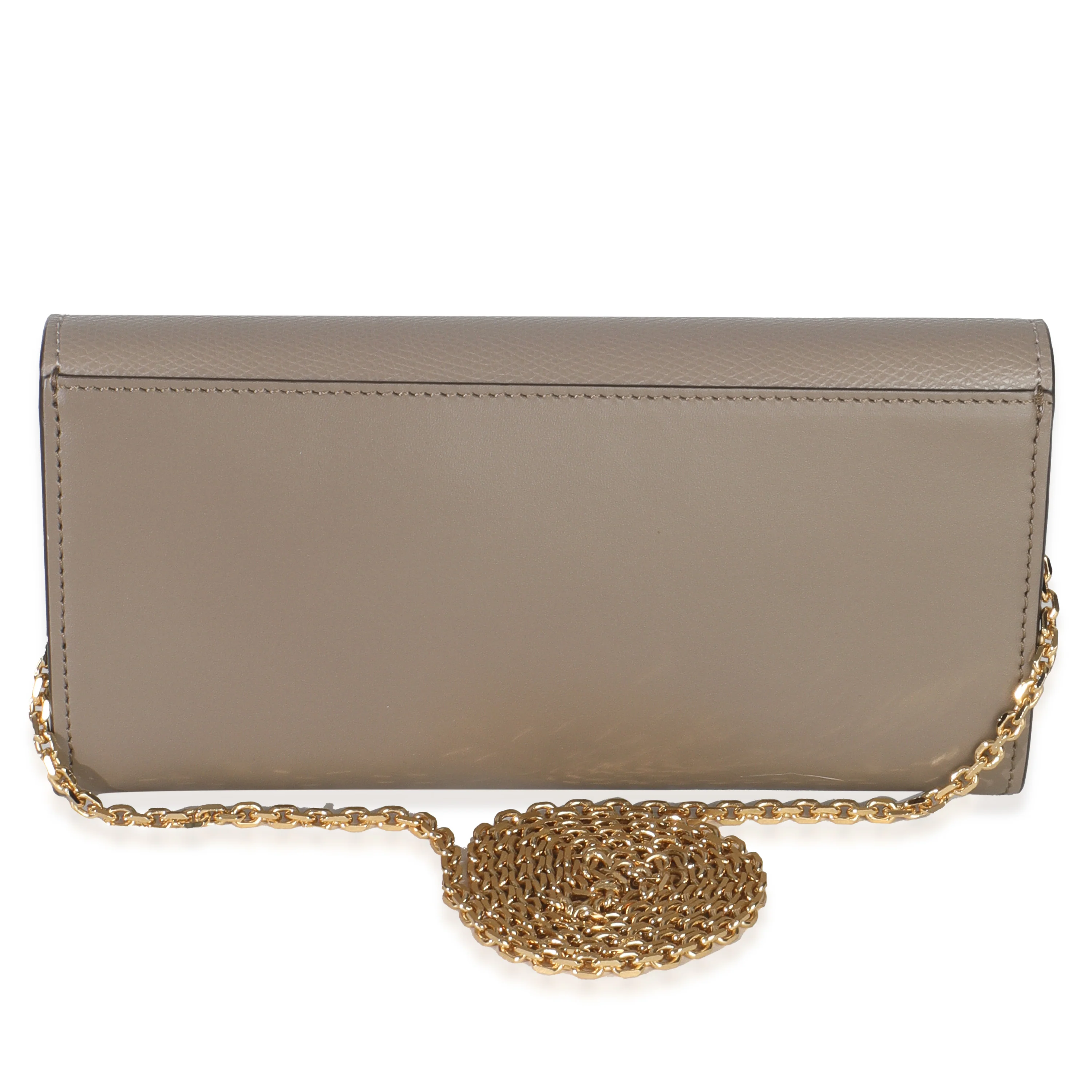 Grey Vitello King Cruise FF Diamonds Continental Envelope Wallet On Chain - Image 4