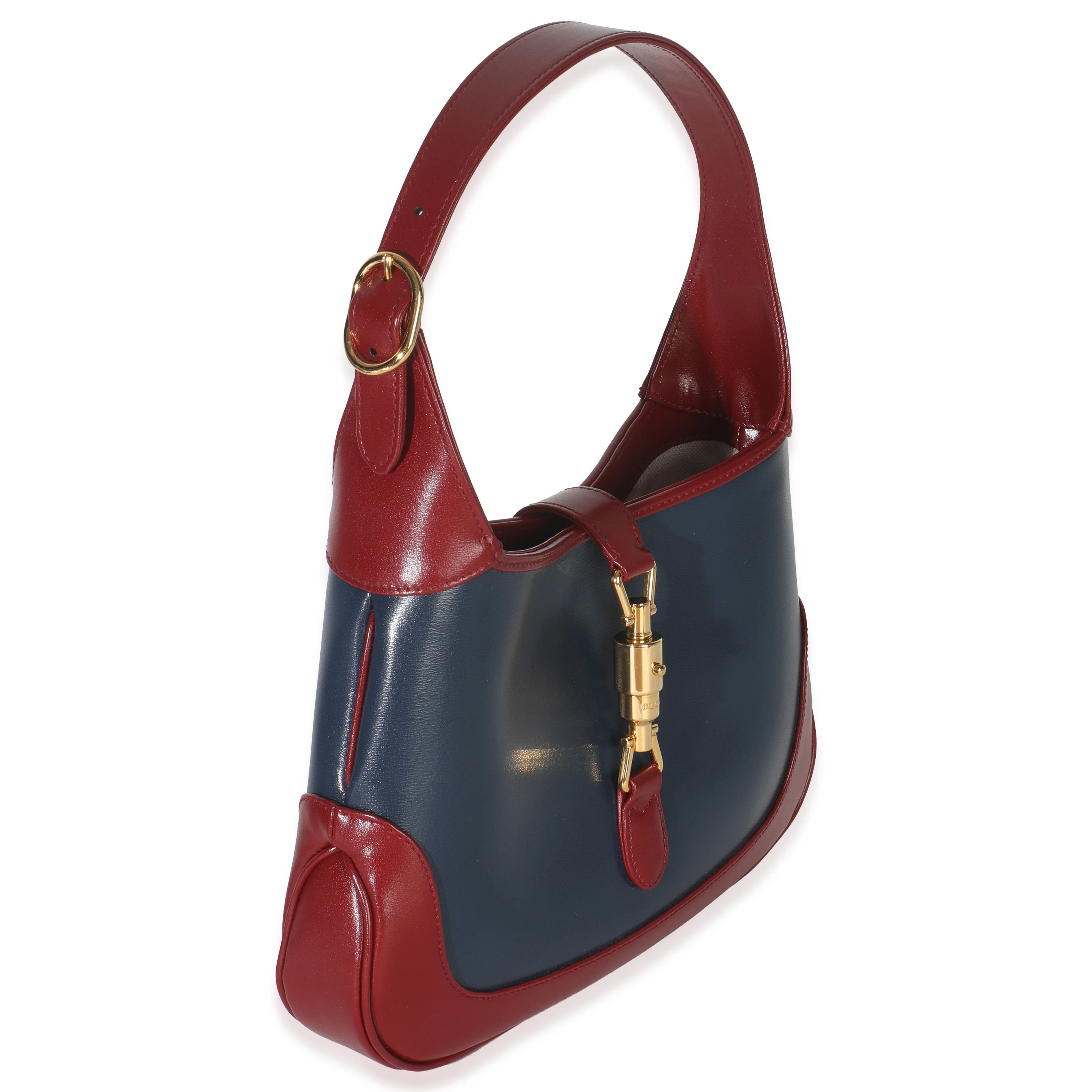 Red Blue Boarded Dyana Lux Calfskin Bi-Color Small Jackie 1961 Hobo - Image 3