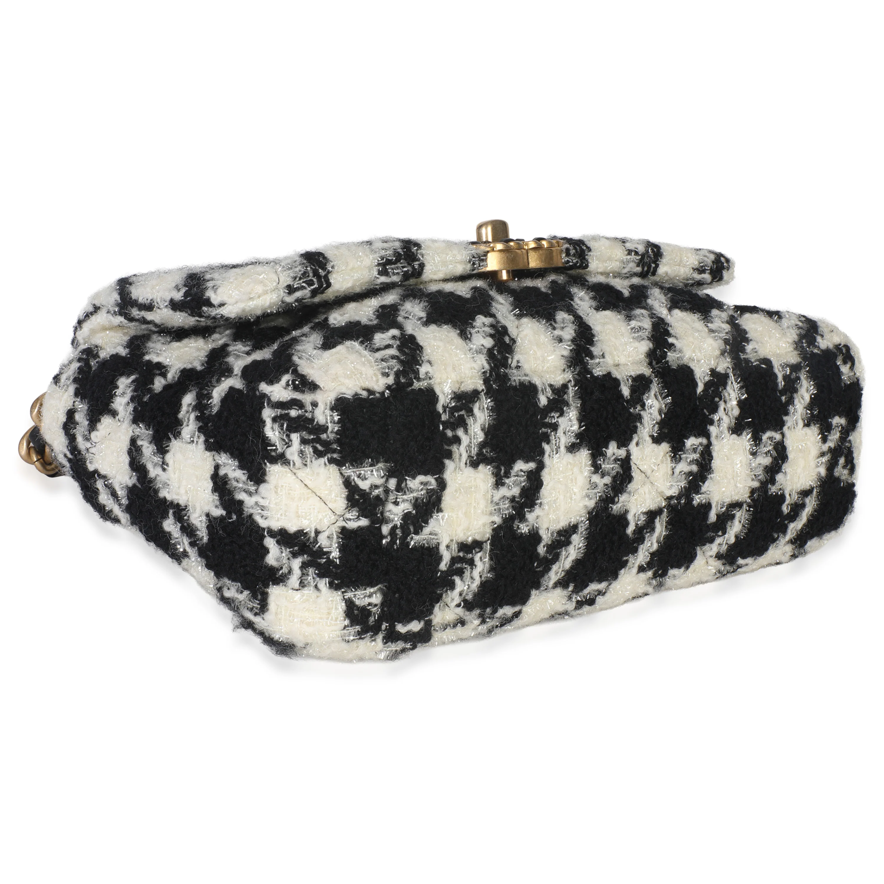 Black White Tweed Small Chanel 19 Flap Bag - Image 6