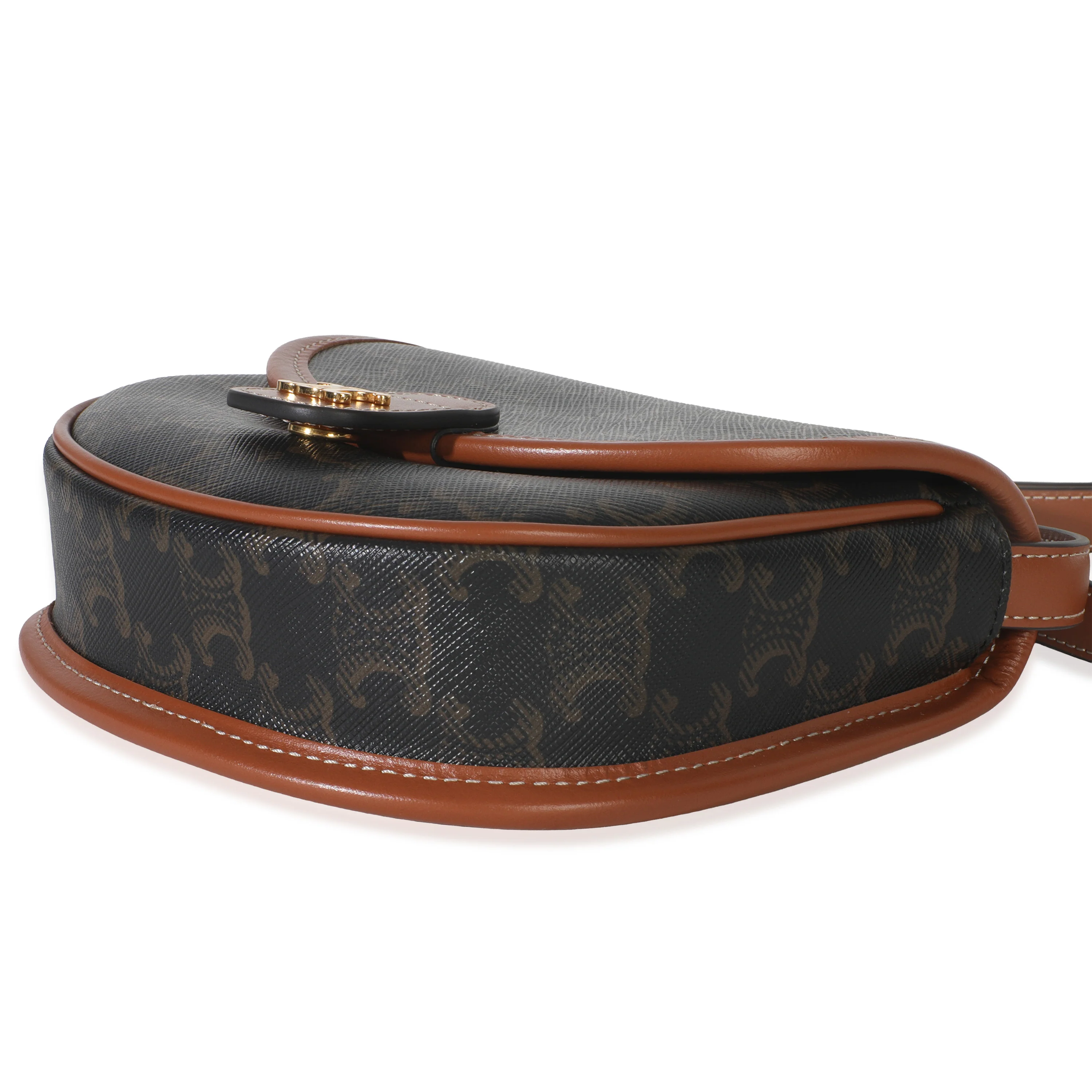 Tan Calfskin Brown Triomphe Canvas Mini Besace - Image 7