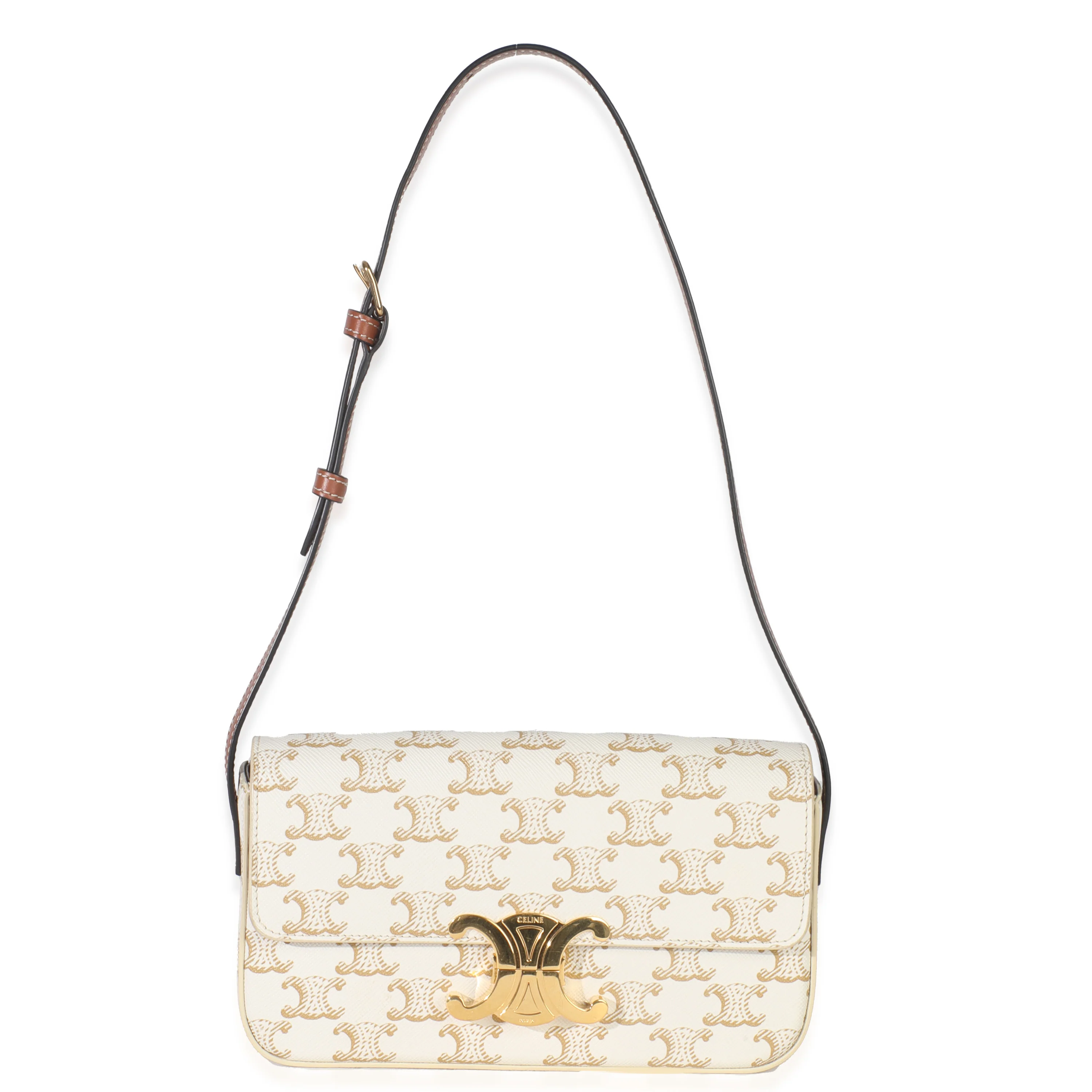 White Triomphe Canvas Claude Shoulder Bag - Image 8