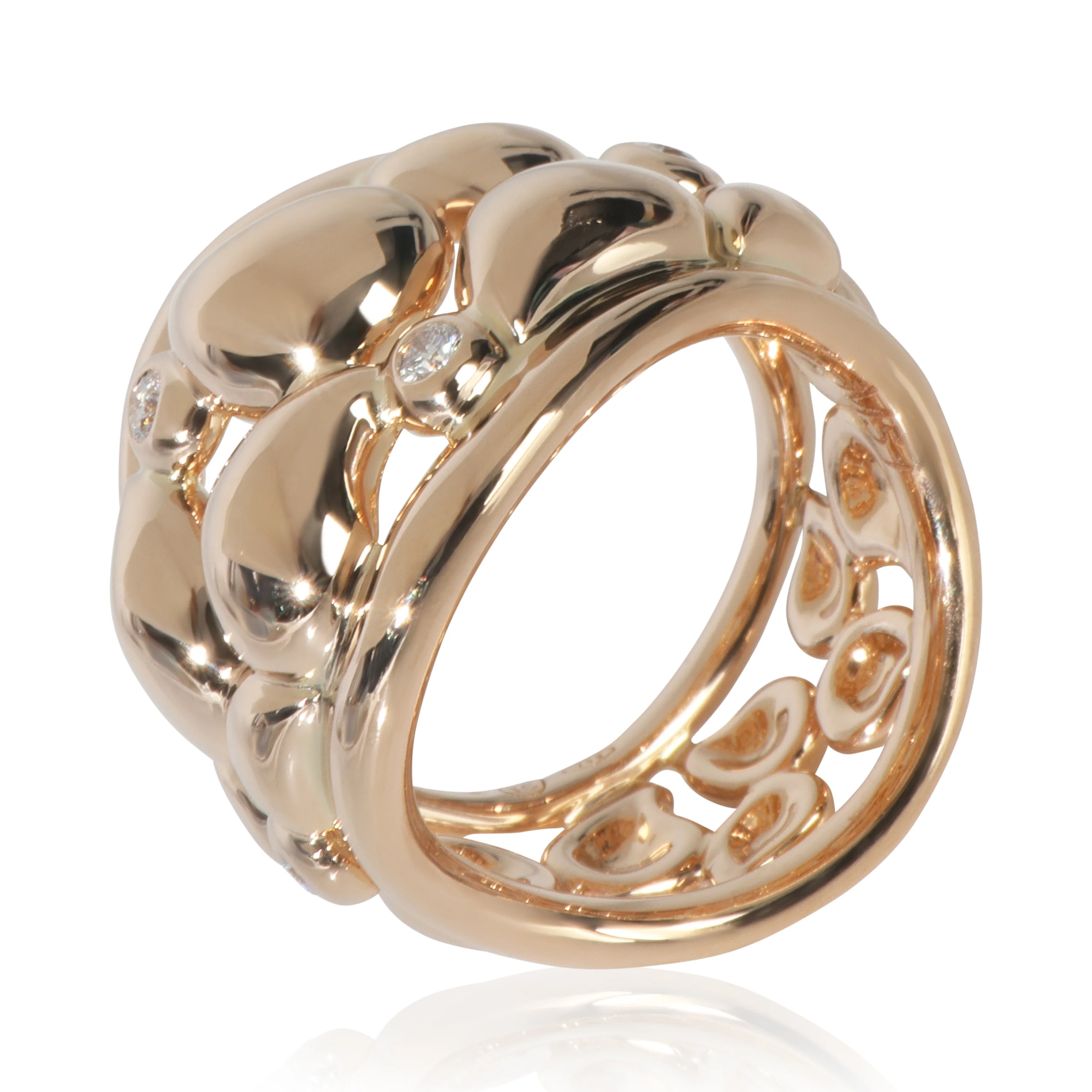 Yellow Gold Diamond Paveline Lace Ring - Image 5