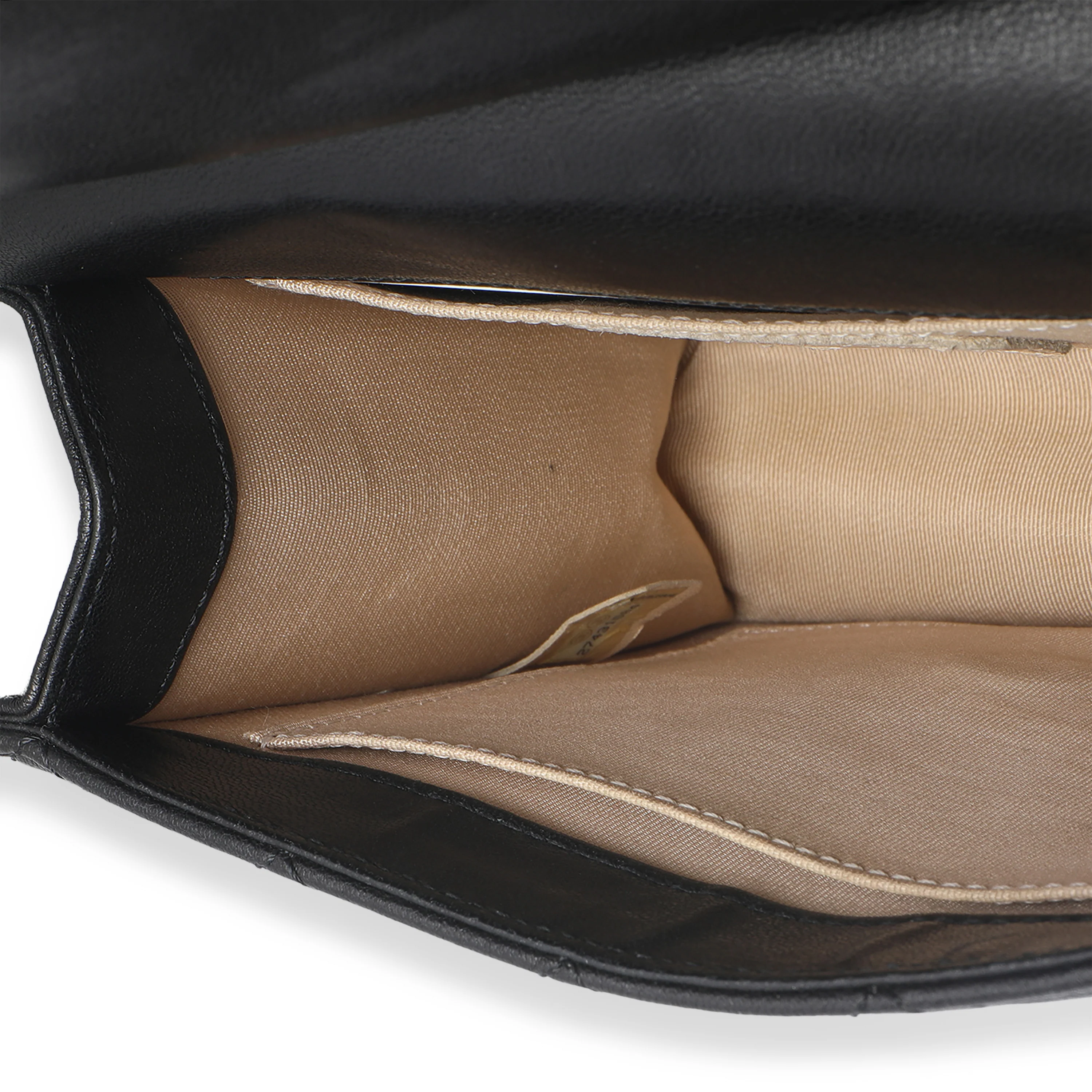 Black Quilted Goatskin Vertical Chic Pearls Flap Bag - Image 8