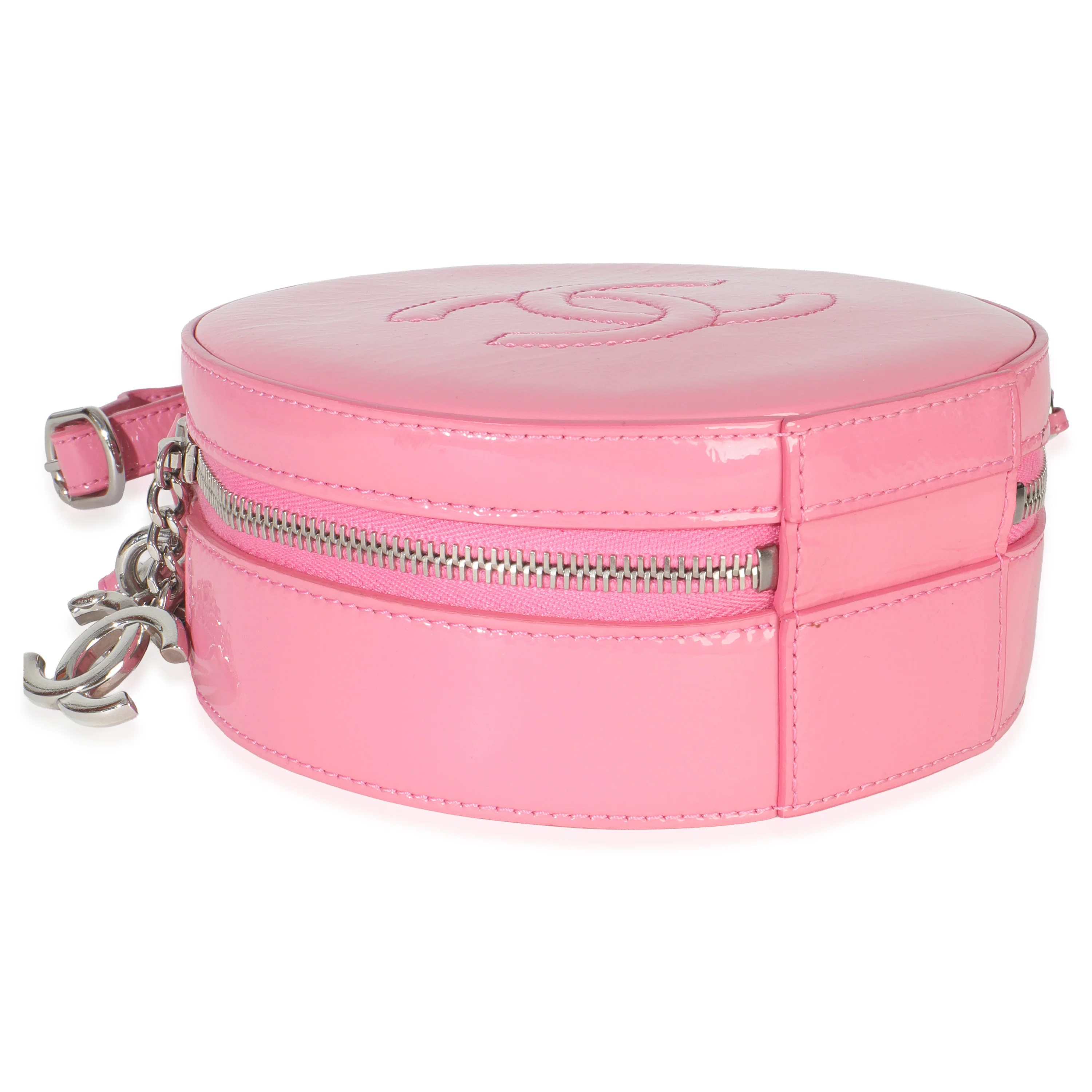 Pink Glazed Calfskin CC Round As Earth Bag - Image 6