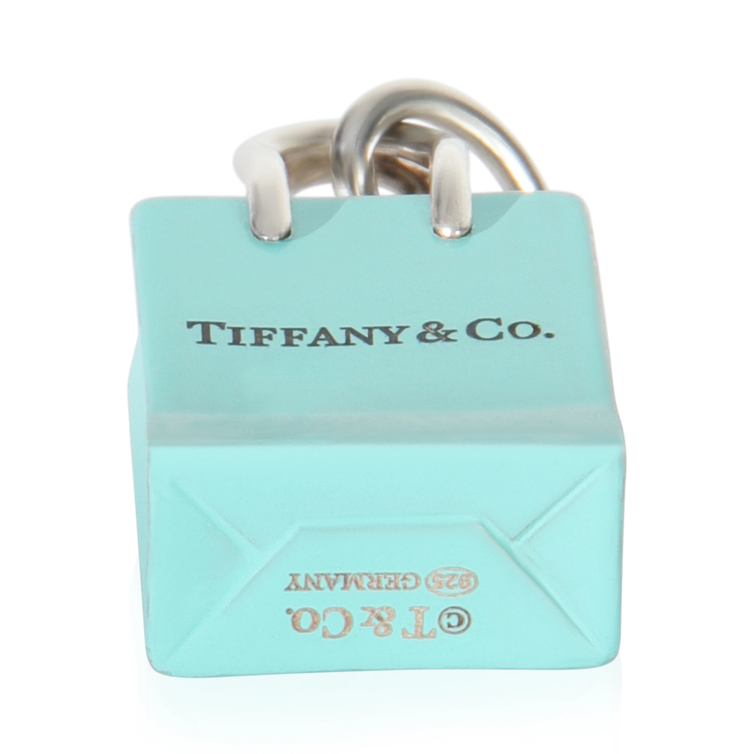 Sterling Silver Blue Enamel Shopping Bag Charm - Image 4