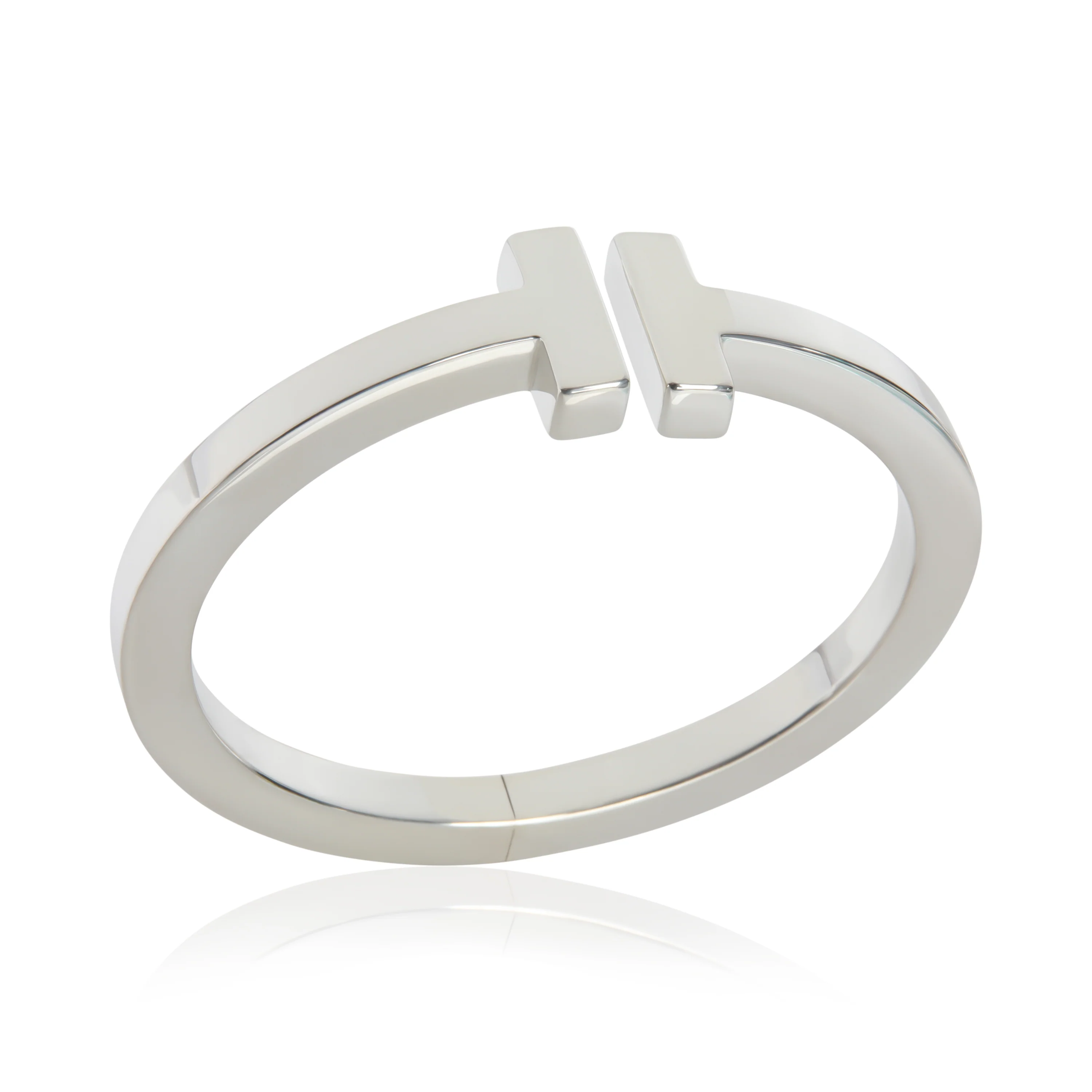 Sterling Silver  Tiffany T Square Hinged Bracelet - Image 4