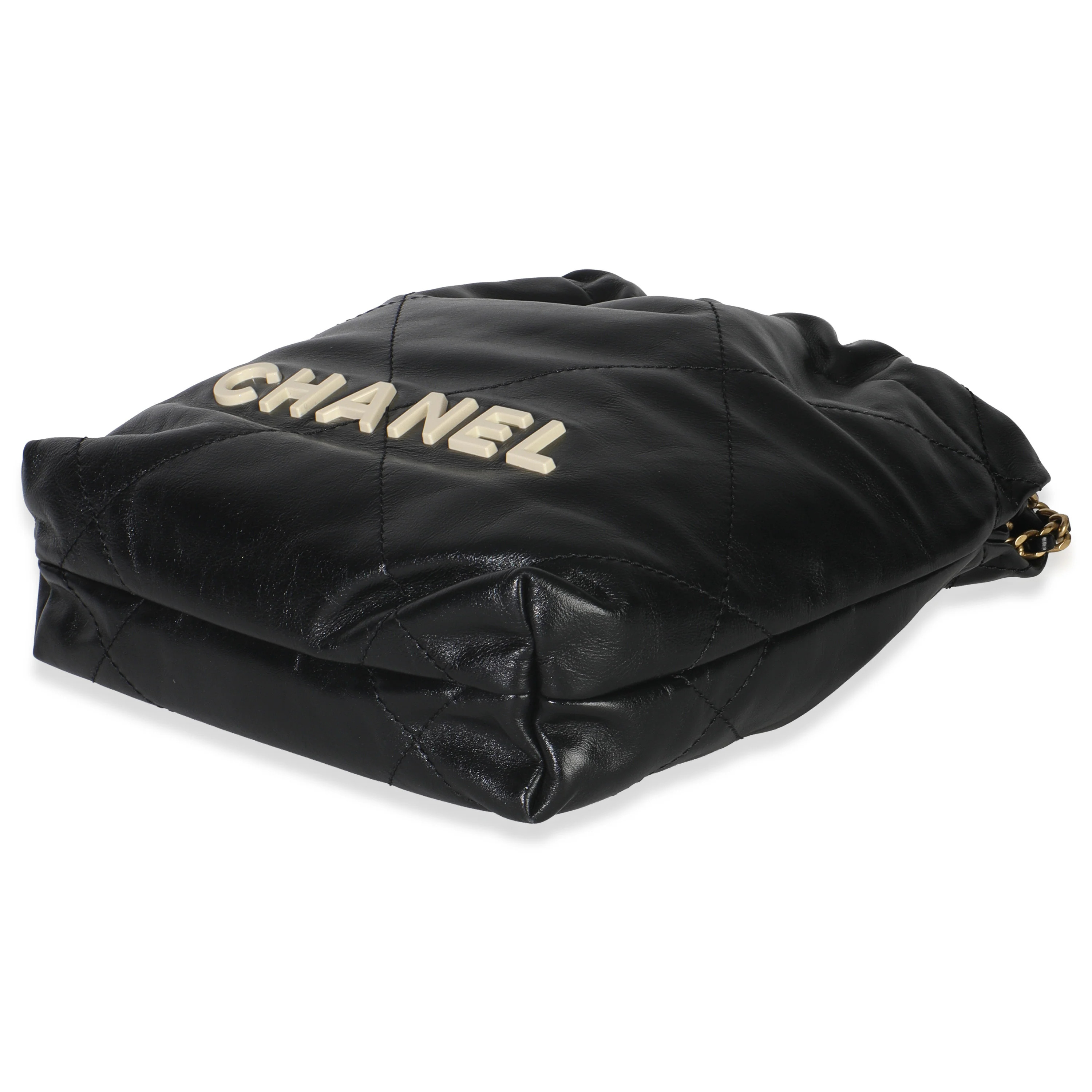 Black Quilted Calfskin Mini Chanel 22 Hobo - Image 6
