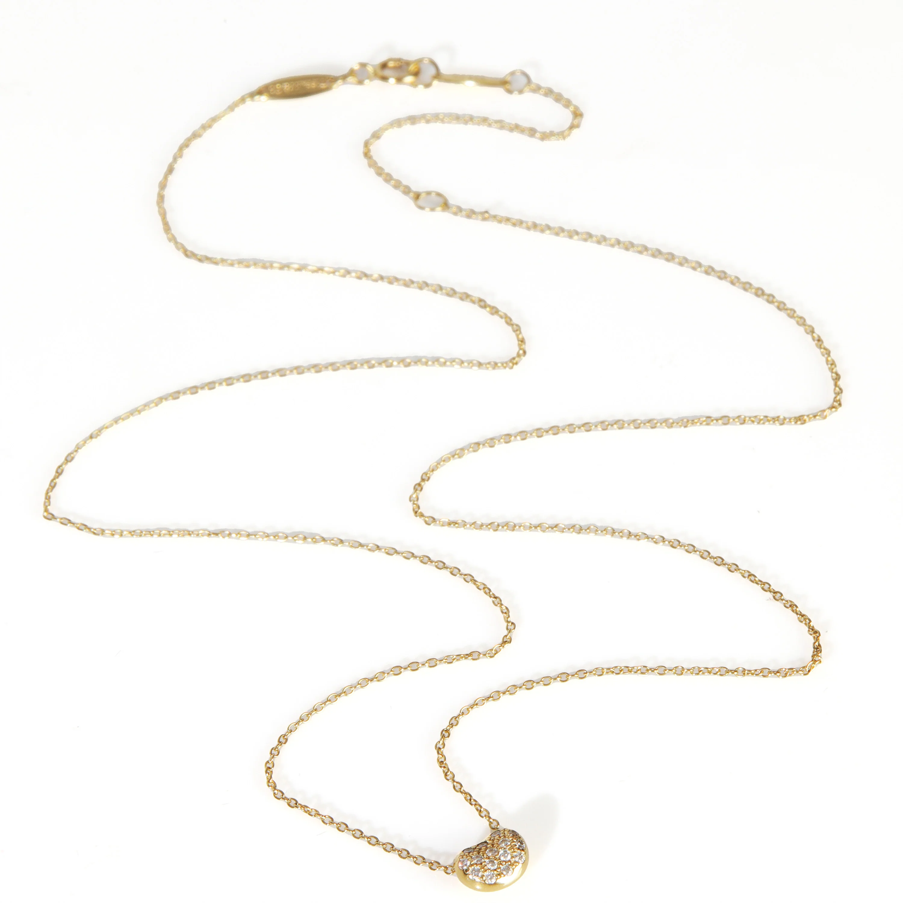 Yellow Gold Diamond Elsa Peretti Bean Pendant - Image 2