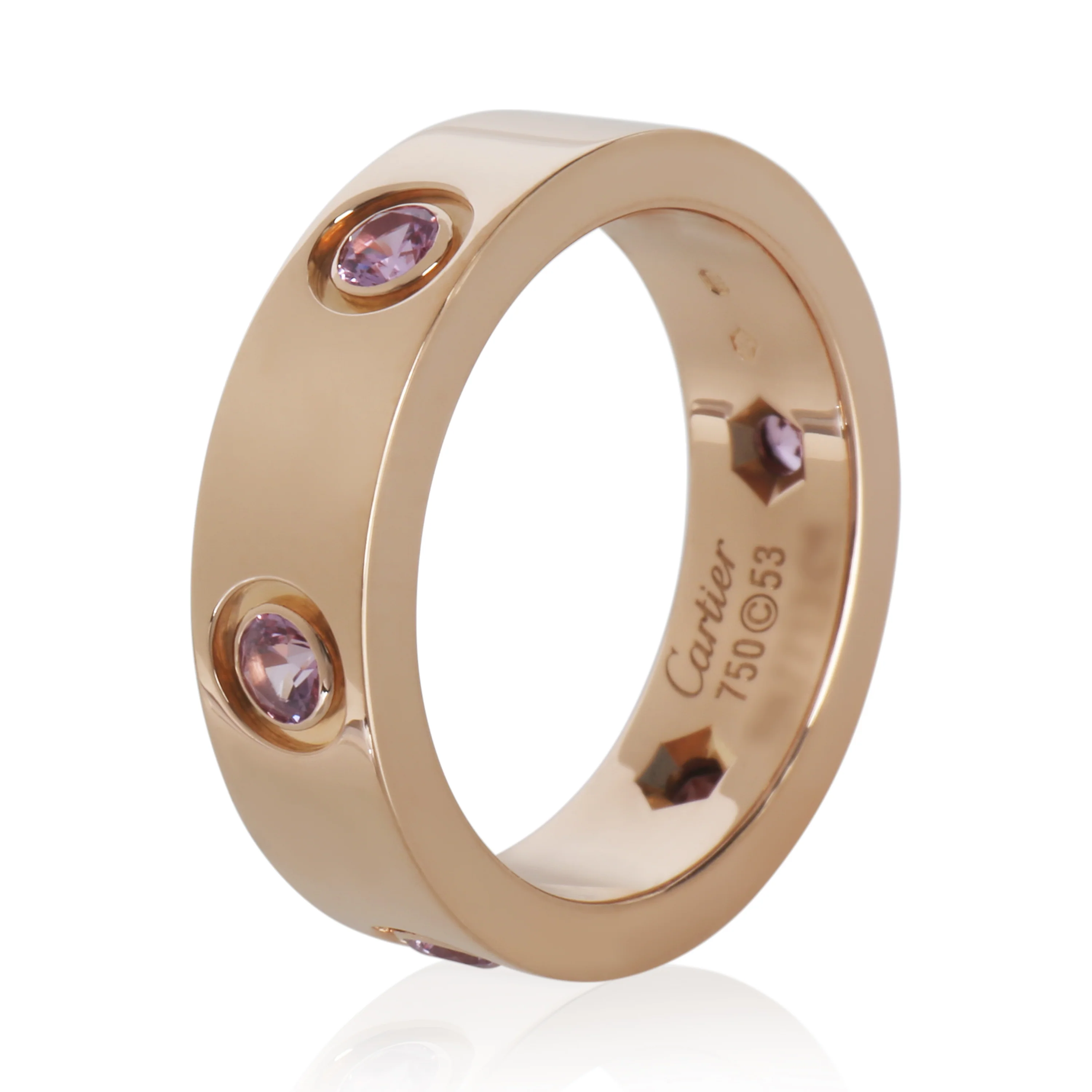 Rose Gold Sapphire Love Ring - Image 4