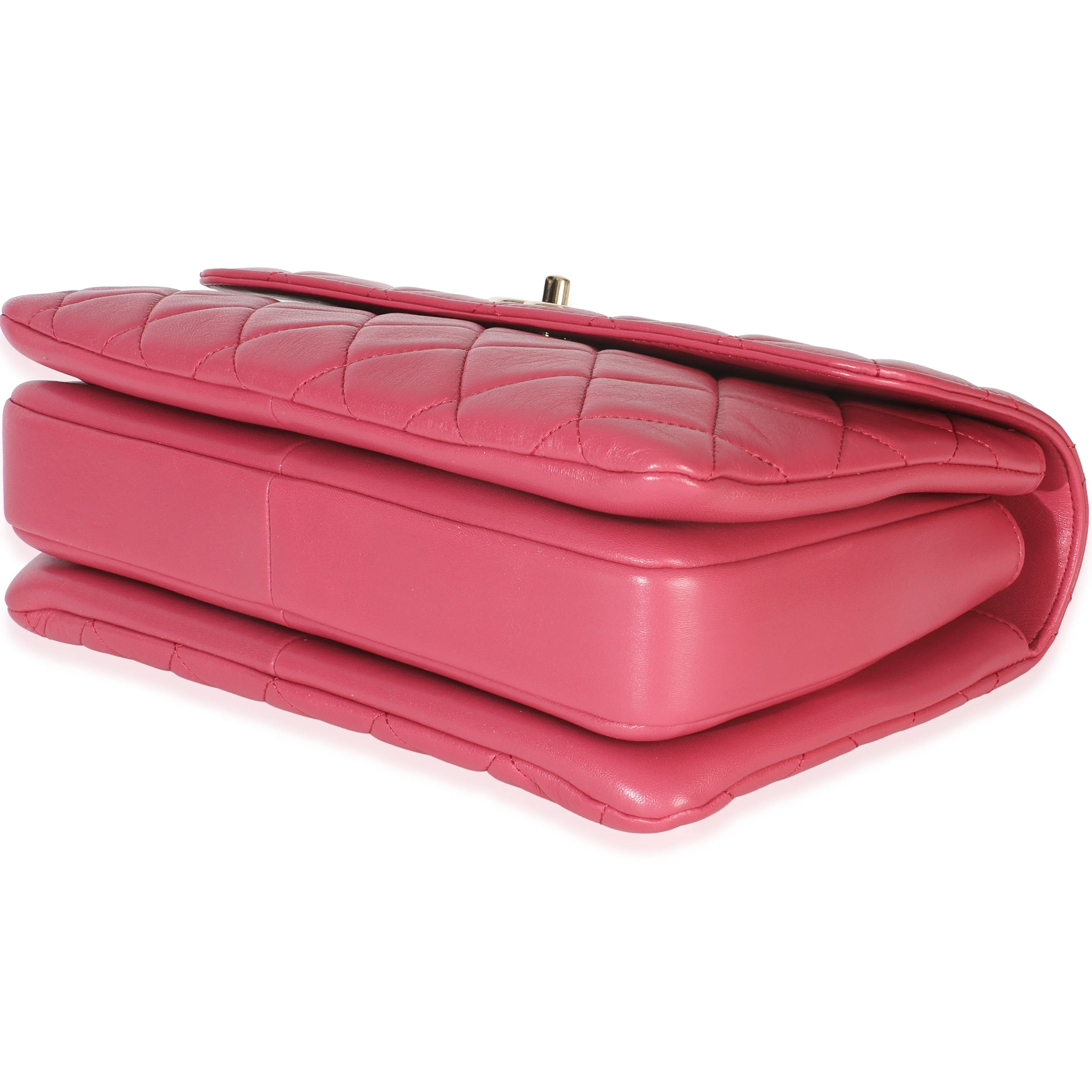 Pink Quilted Lambskin Medium Trendy CC Flap Dual Handle Bag - Image 7