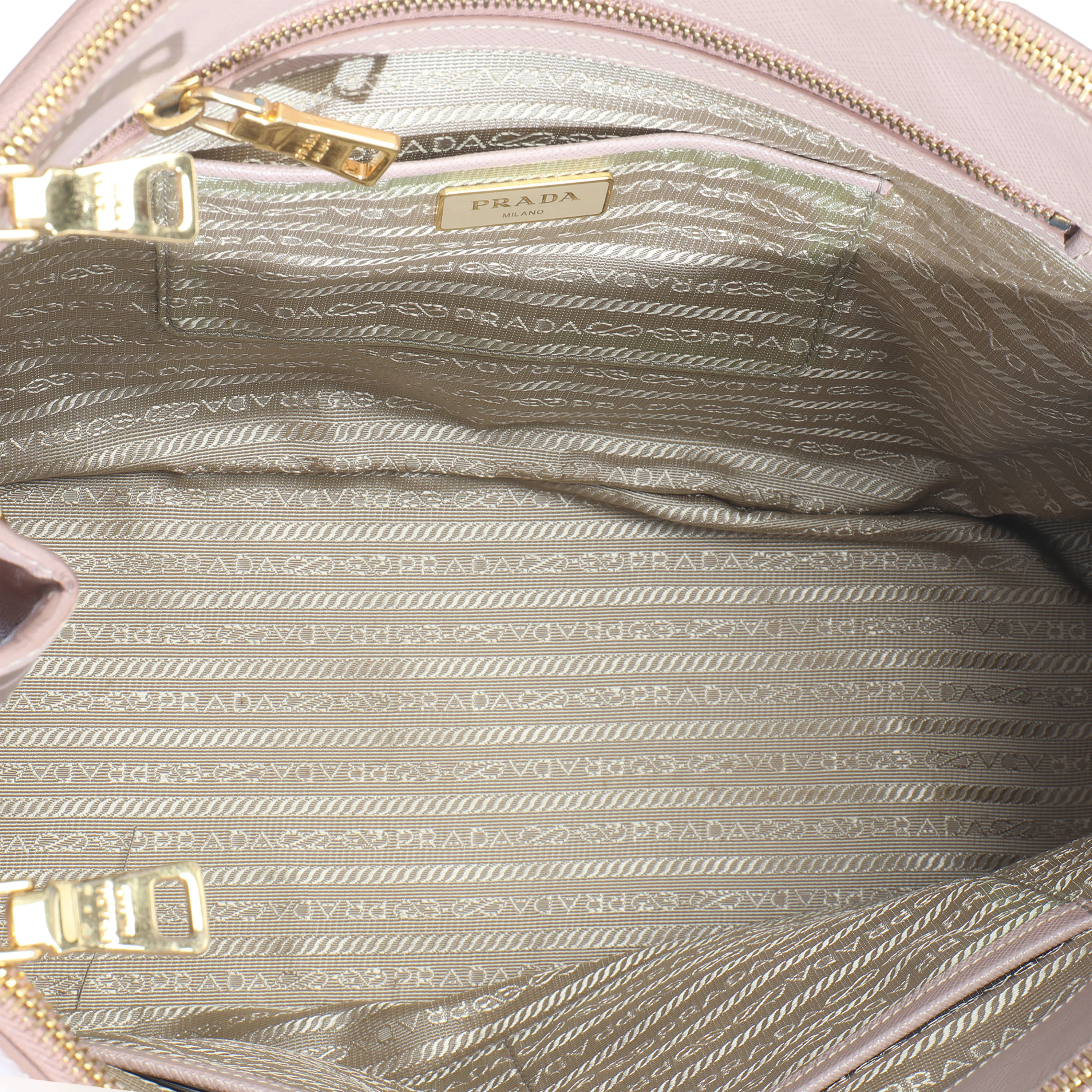 Beige Saffiano Lux Galleria Medium Double Zip Tote - Image 9