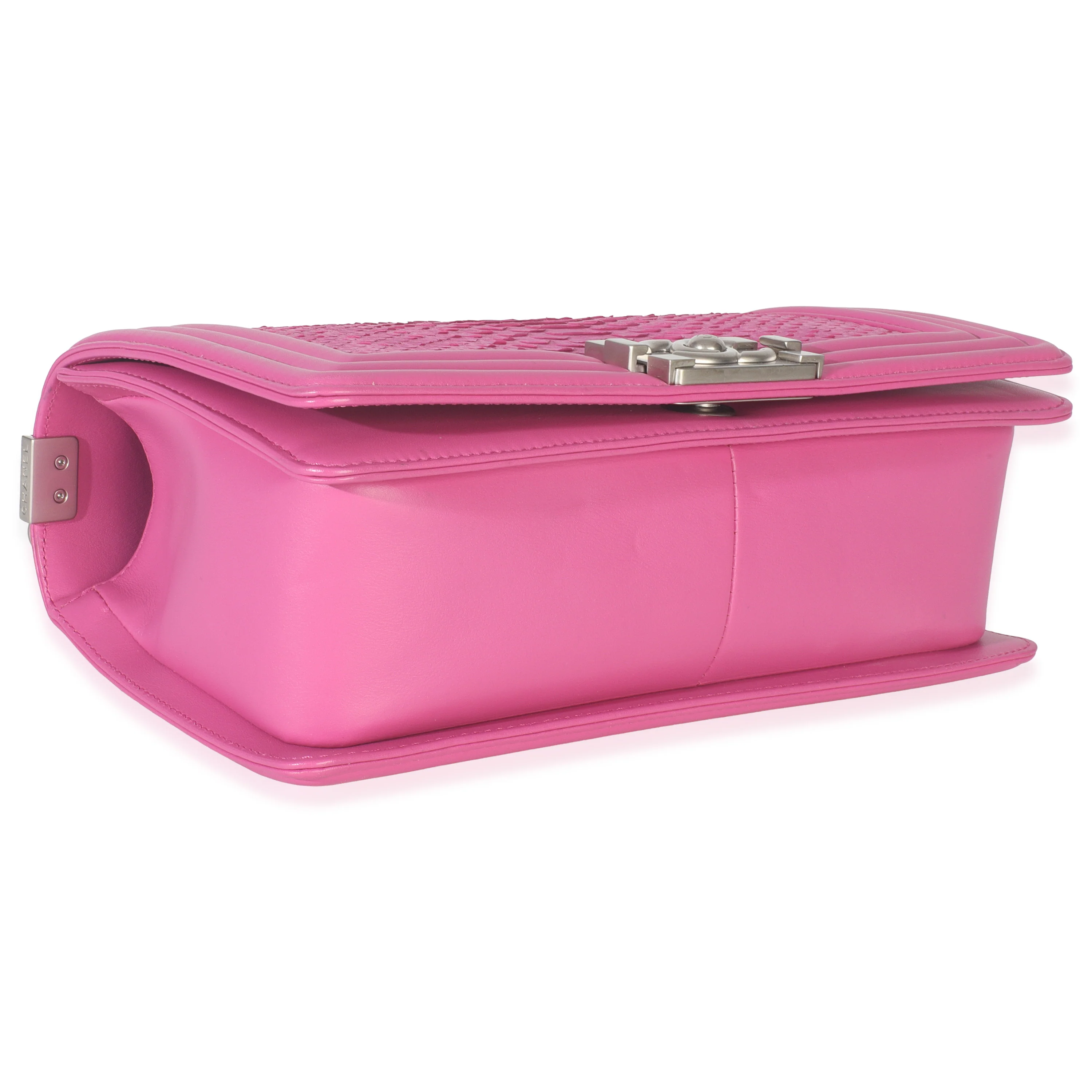Pink Matte Python Old Medium Boy Bag - Image 6