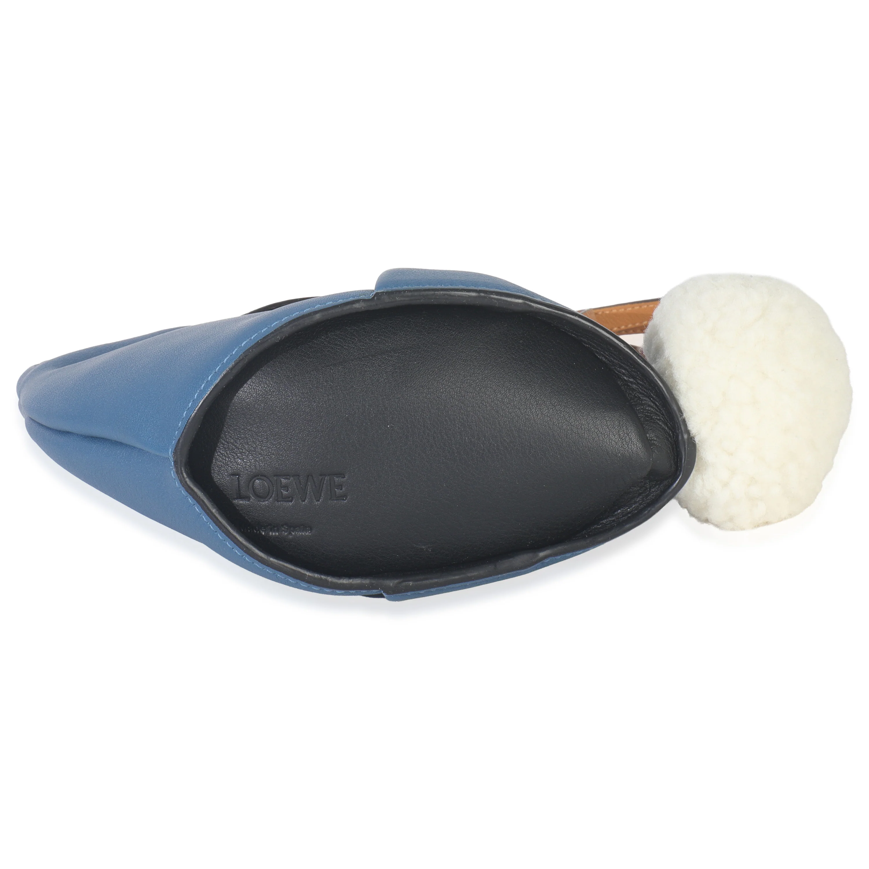 Blue Calfskin Shearling Mini Bunny Crossbody - Image 2