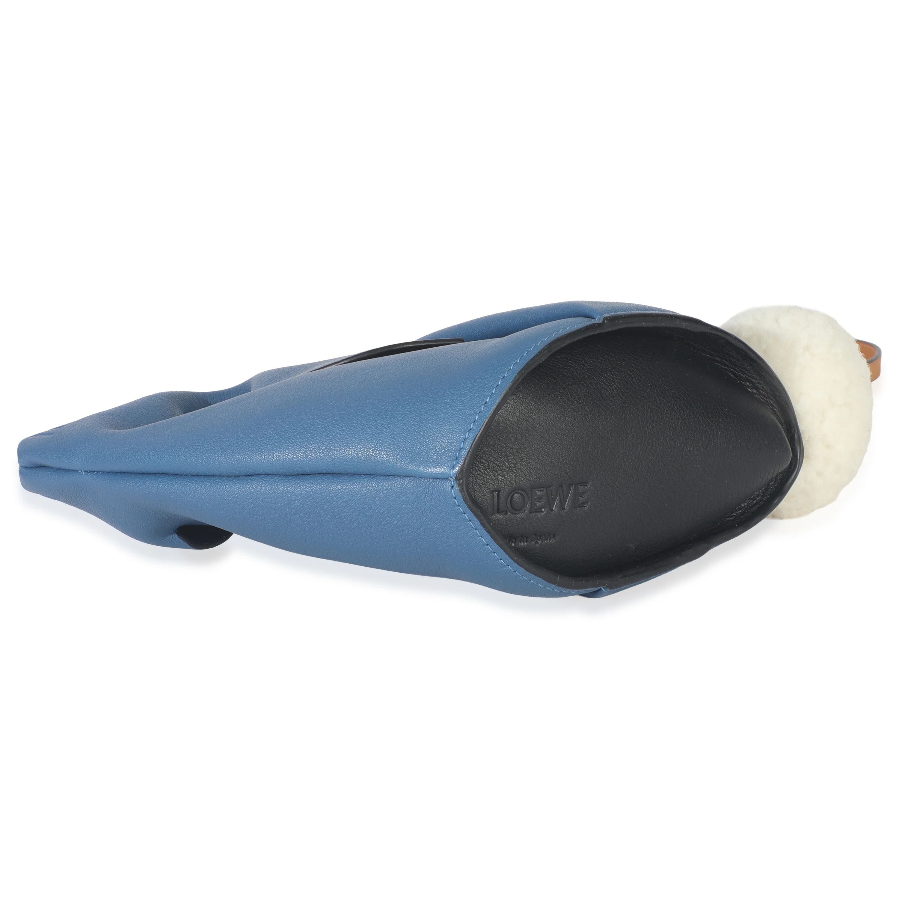 Blue Calfskin Shearling Mini Bunny Crossbody - Image 6